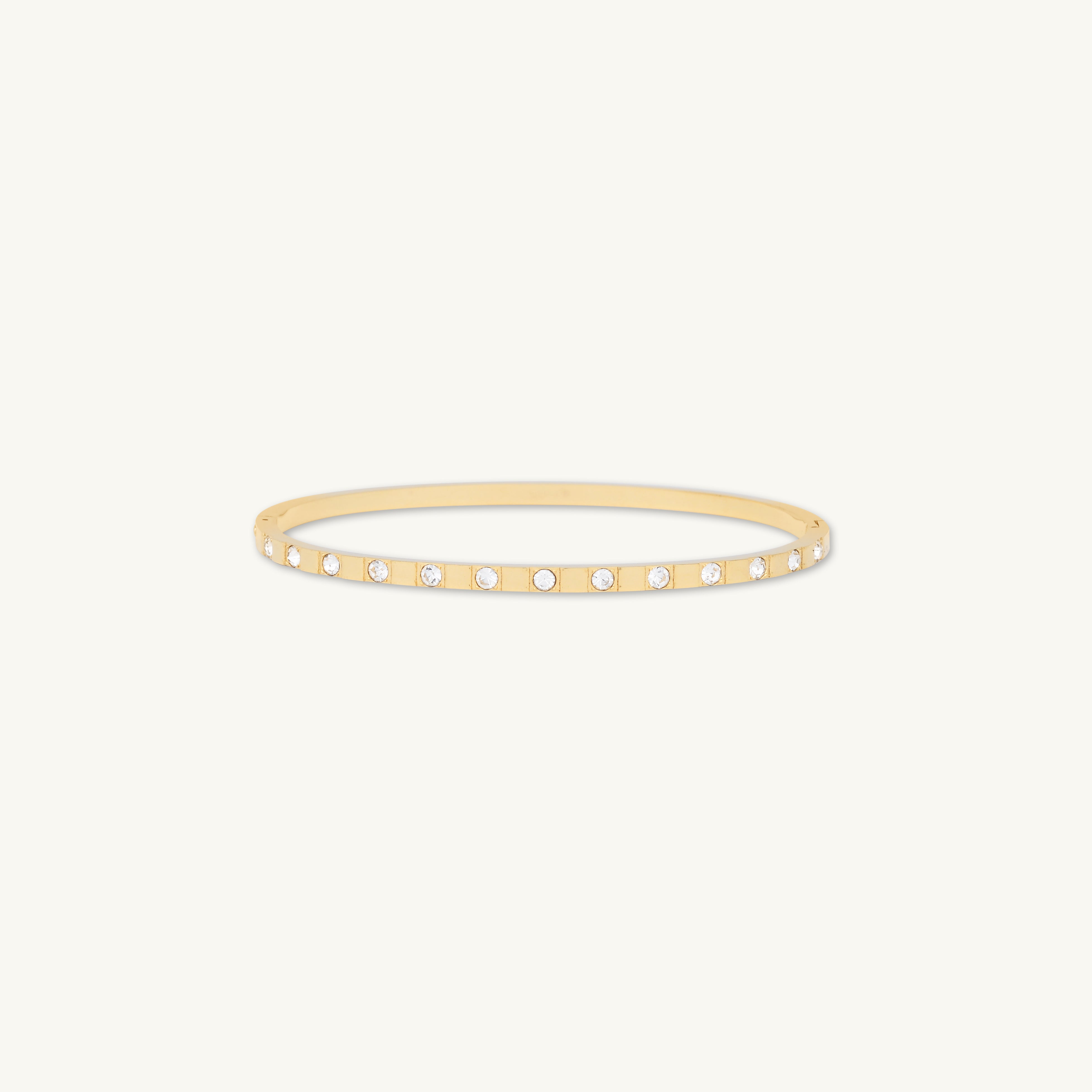 Zirconia Hinged Thin Bangle Bracelet