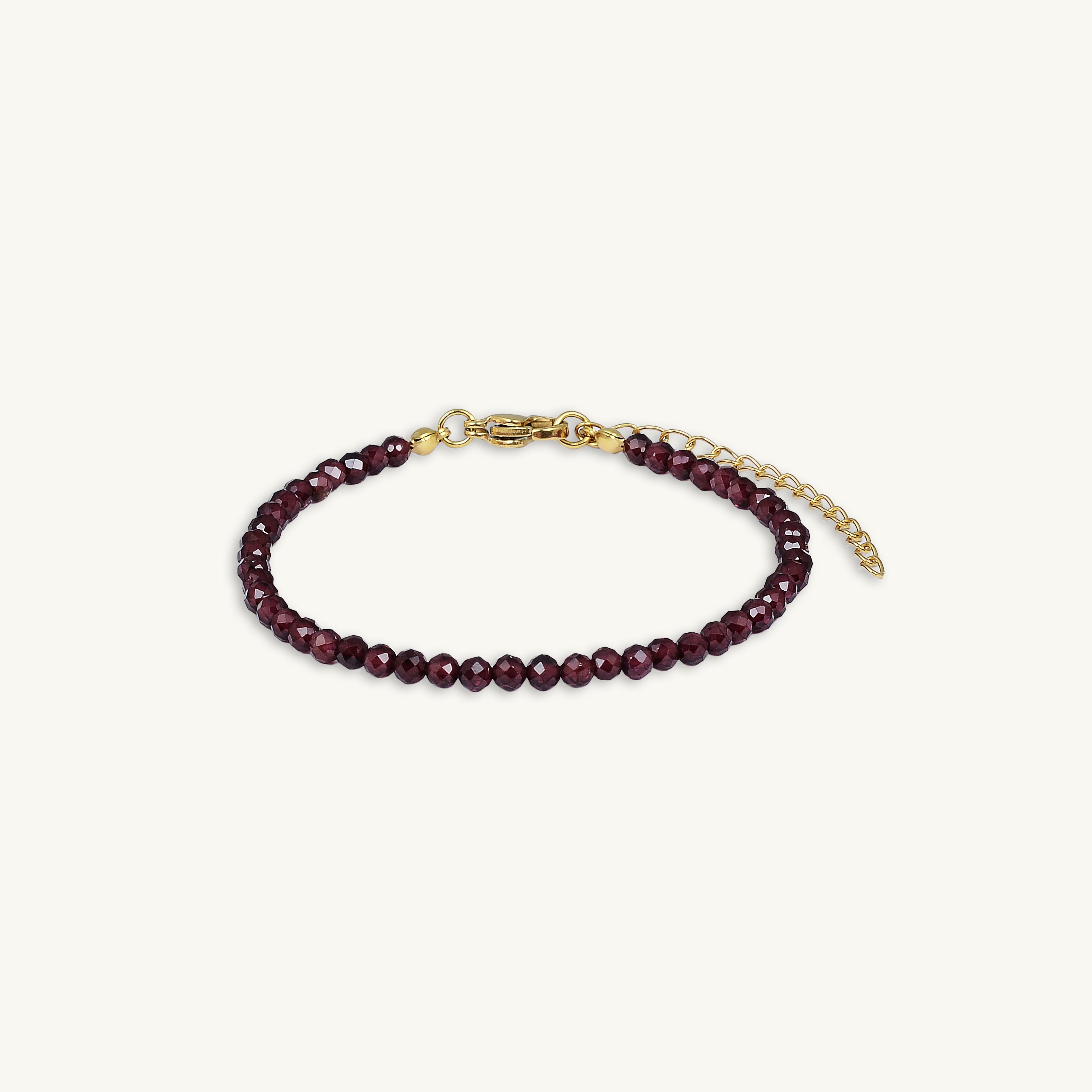 Garnet Crystal Beaded Bracelet