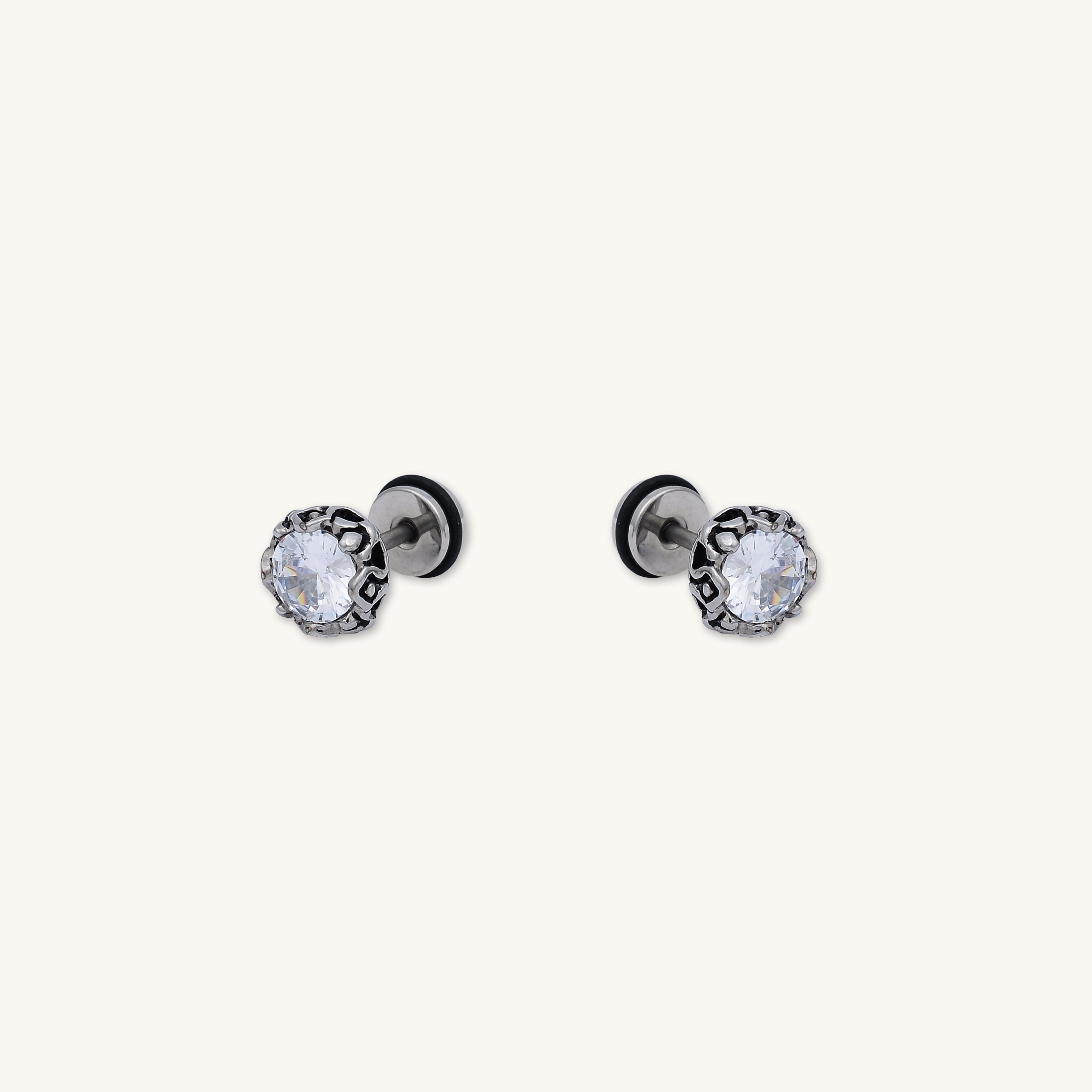 Unisex Zirconia Gothic Stud Earrings