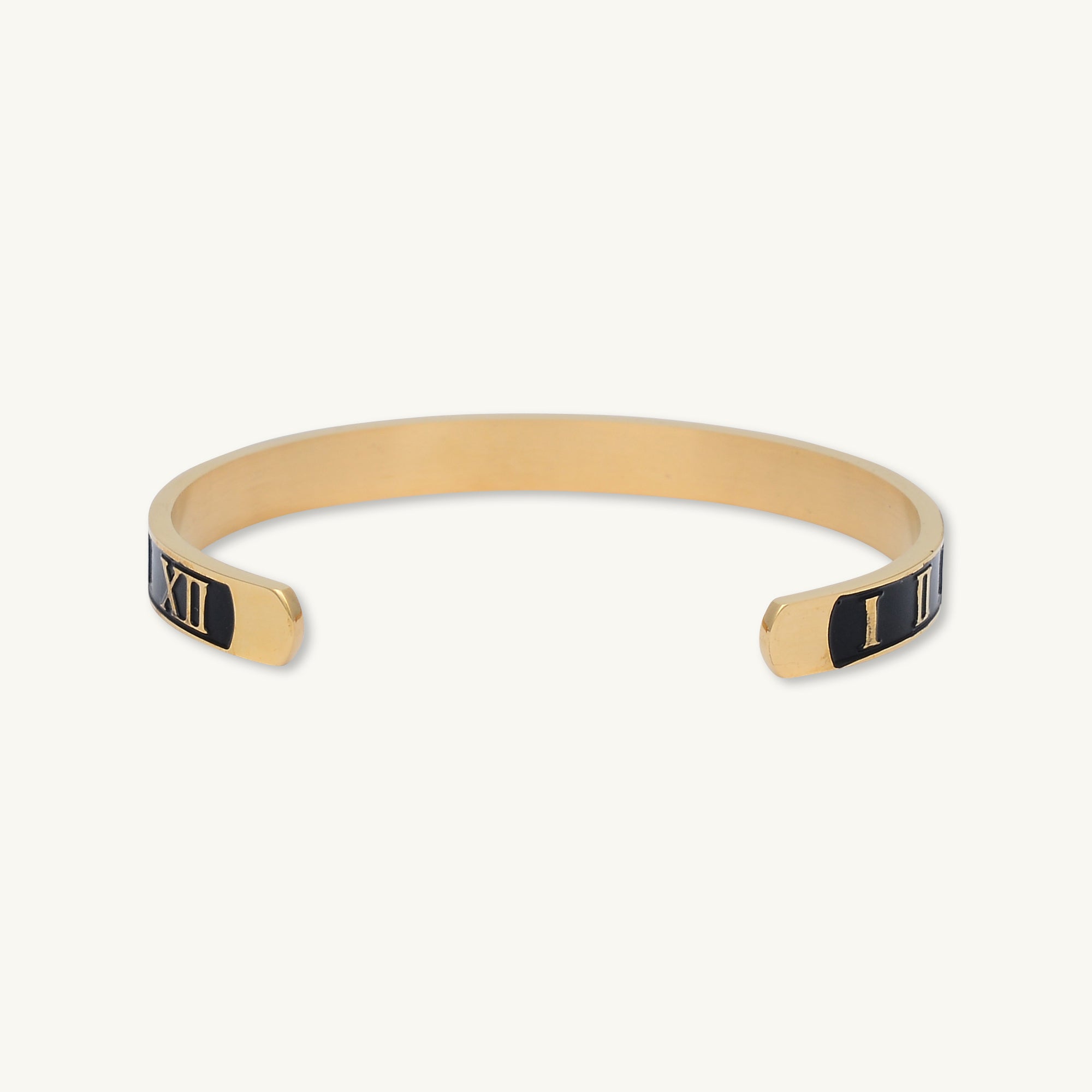 Roman Numerals Open Cuff Bangle