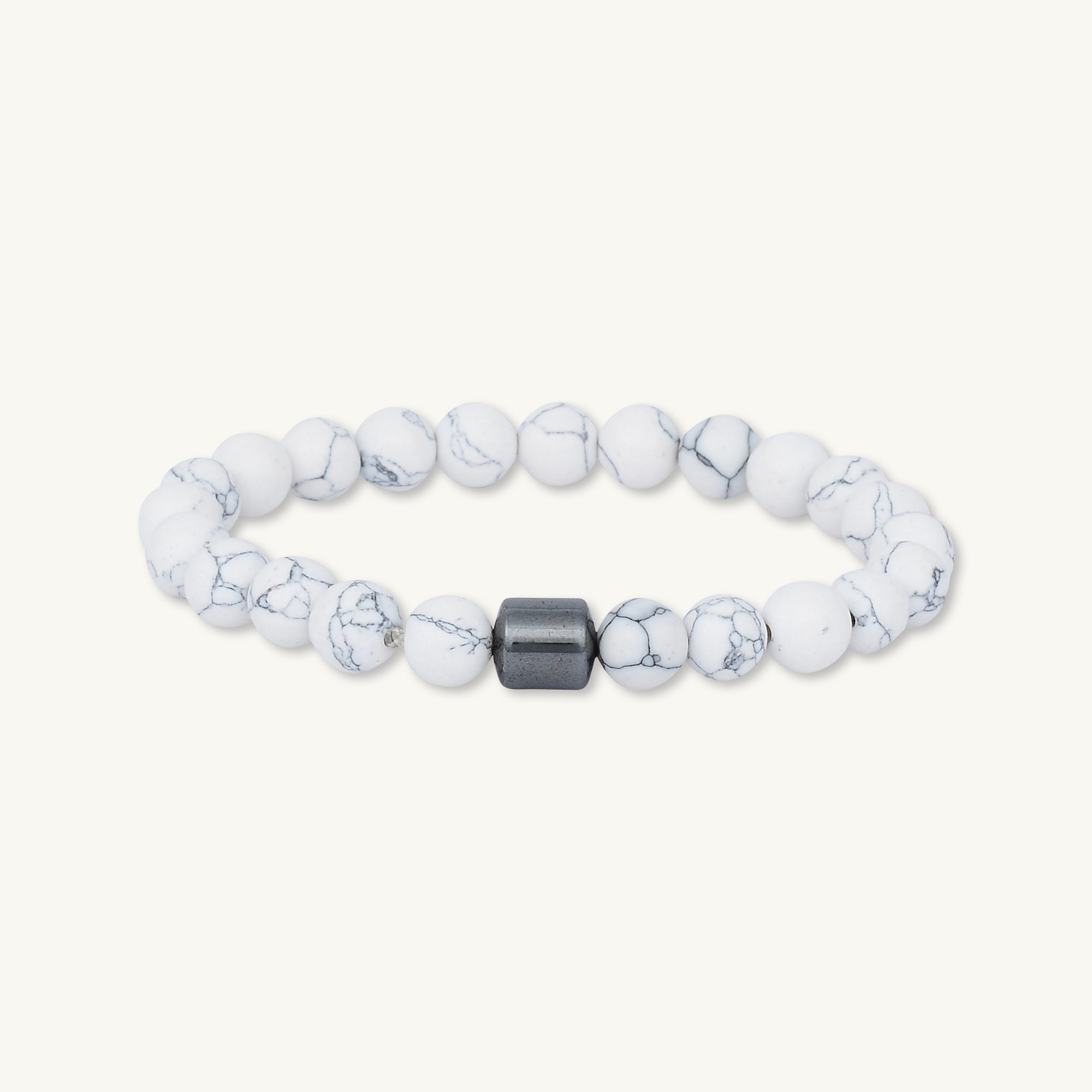 White Marble Beaded Bracelet