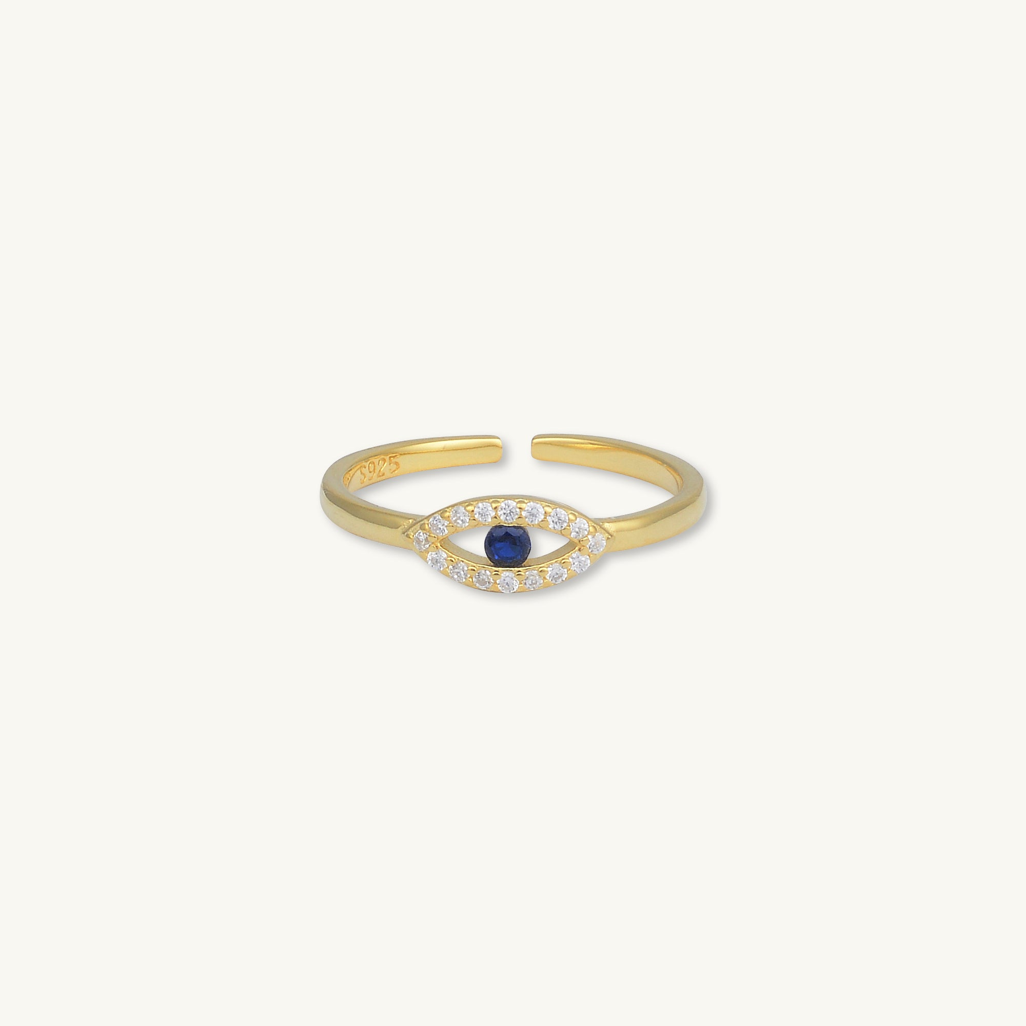 Evil Eye Sapphire Open Adjustable Ring