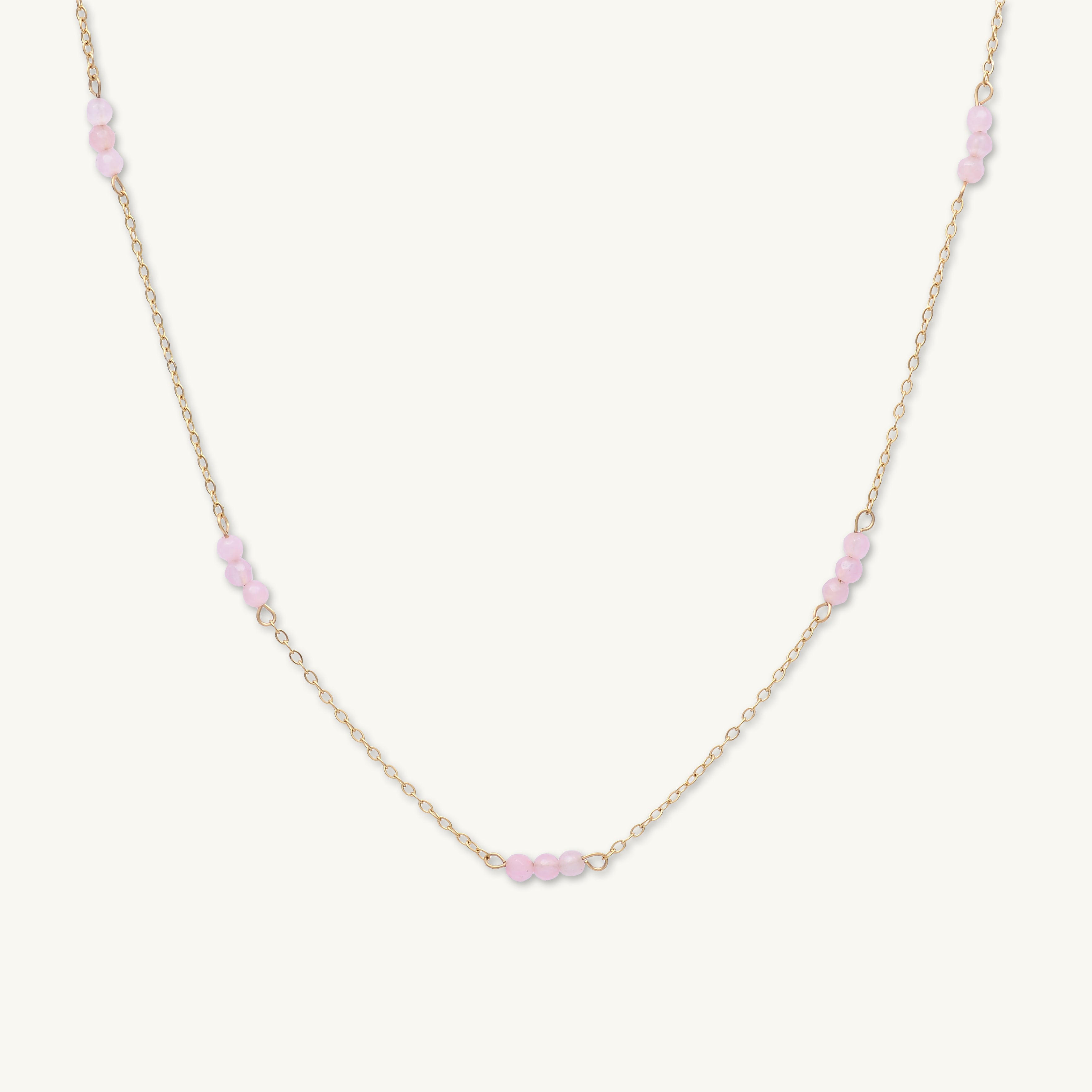 Trio Rose Quartz Satellite Chain Necklace