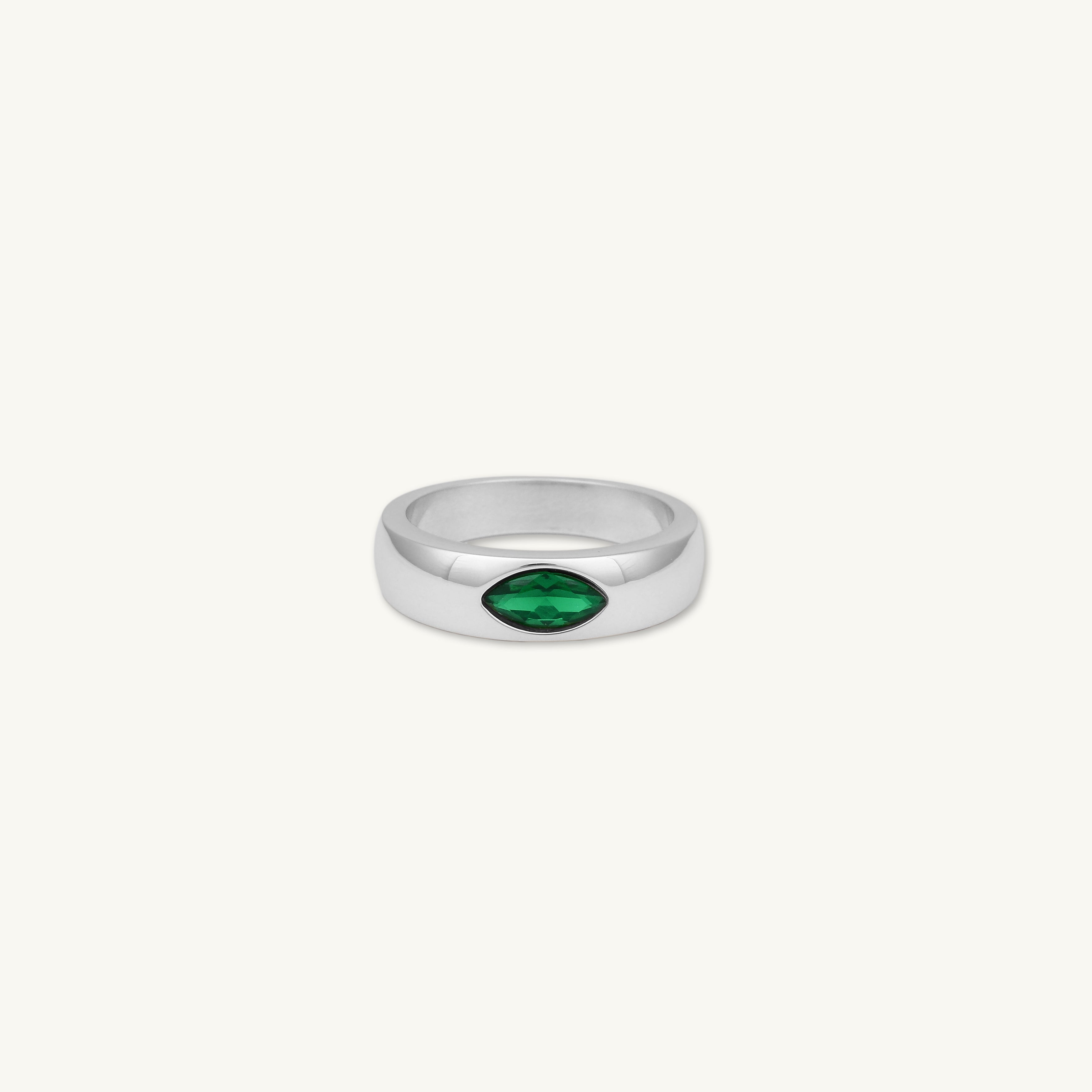 Marquise Emerald Eye Statement Ring