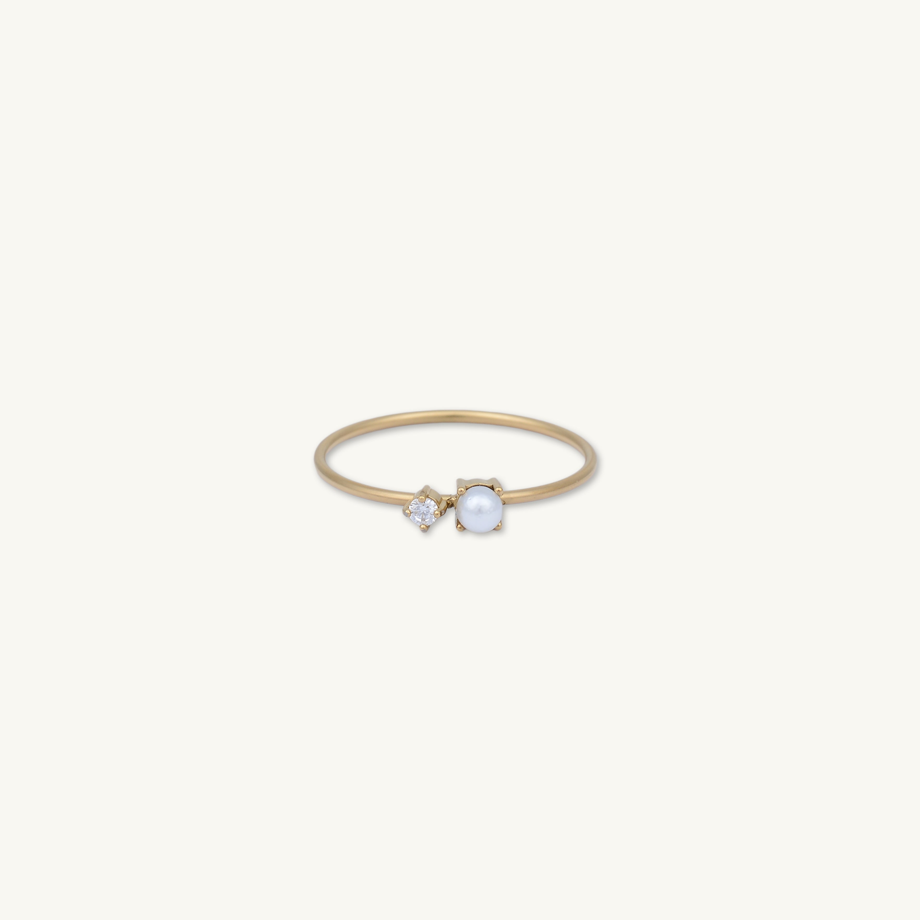 Pearl Solitaire Stacker Ring