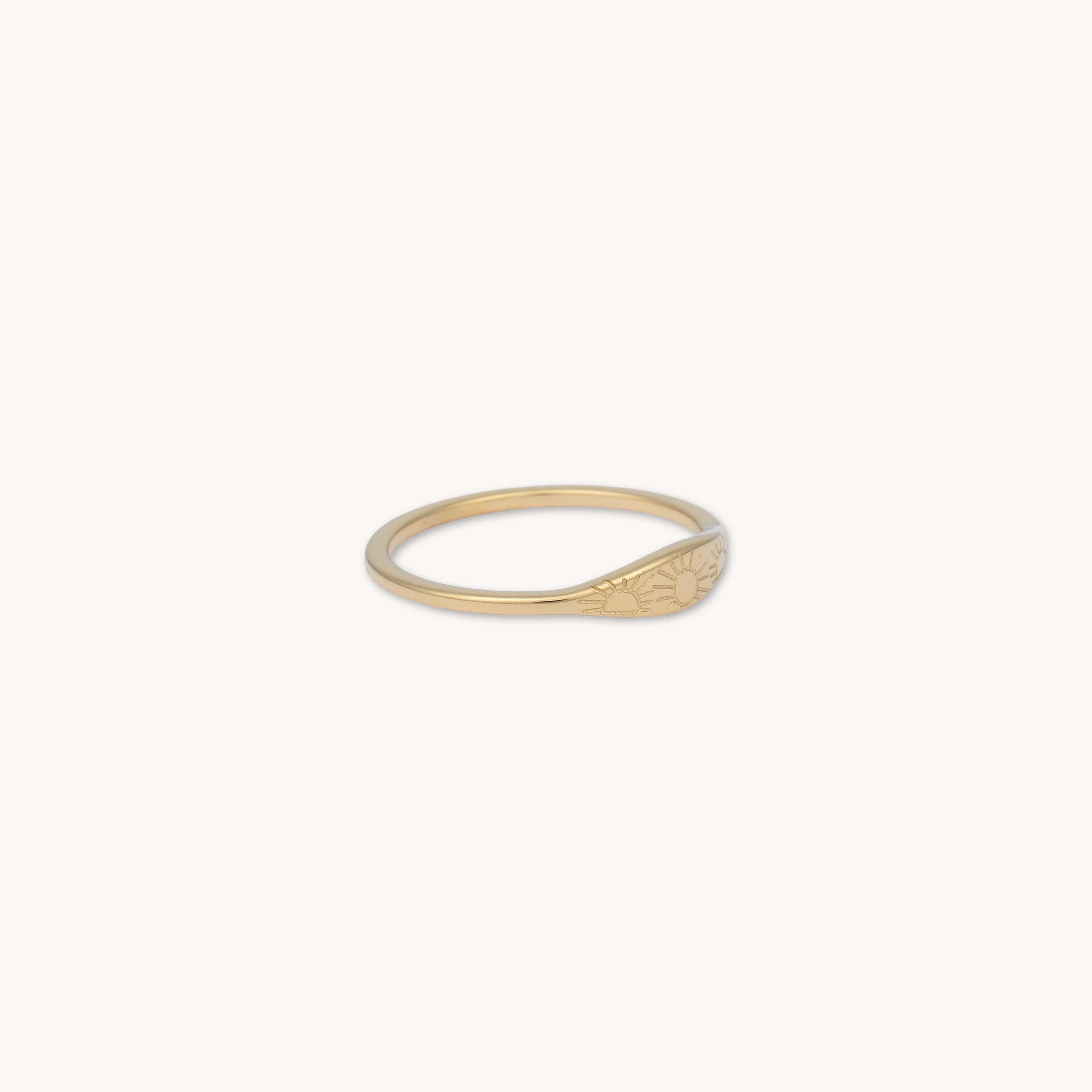 Celestial Trio Sun Signet Stacker Ring