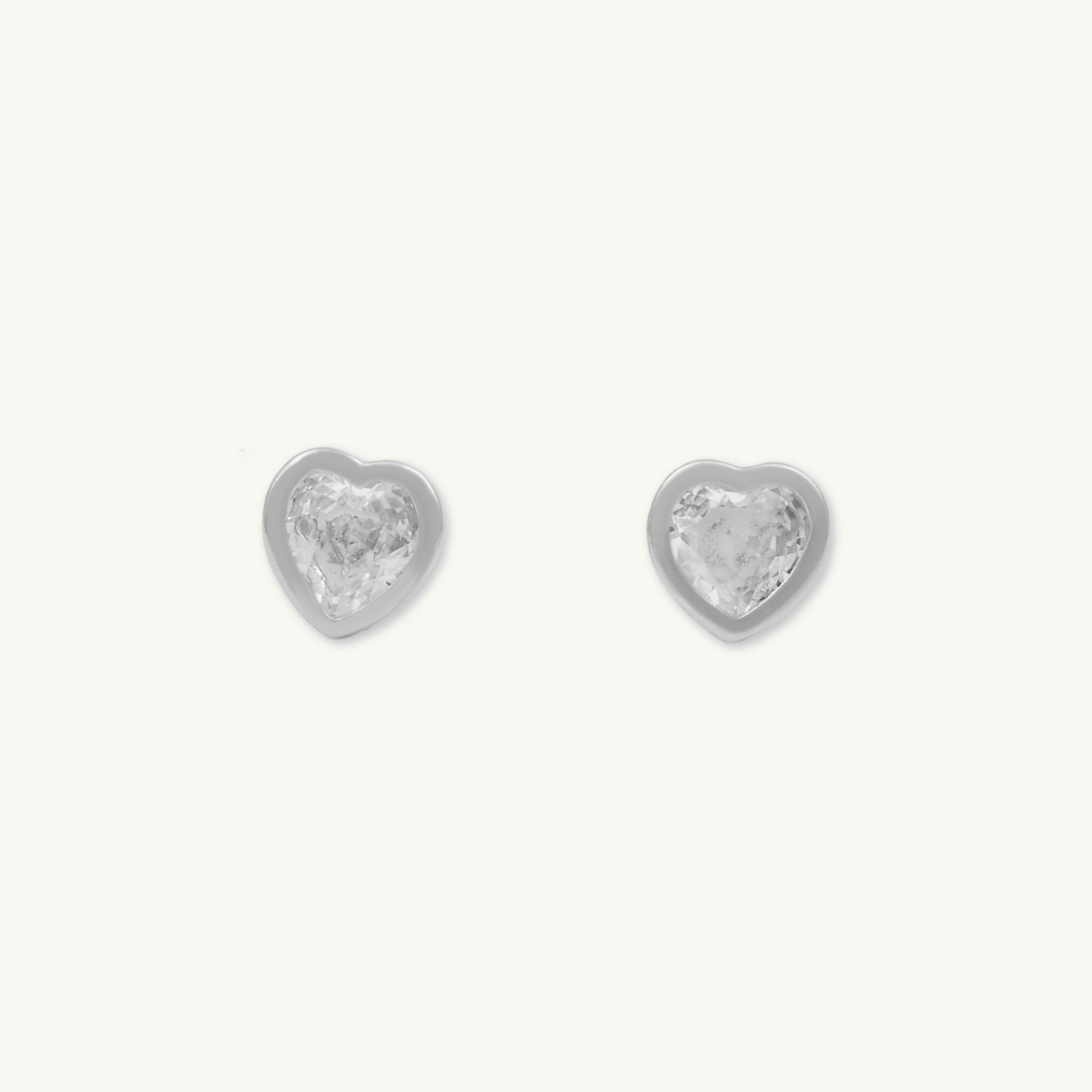 Heart Sapphire Stud Earrings