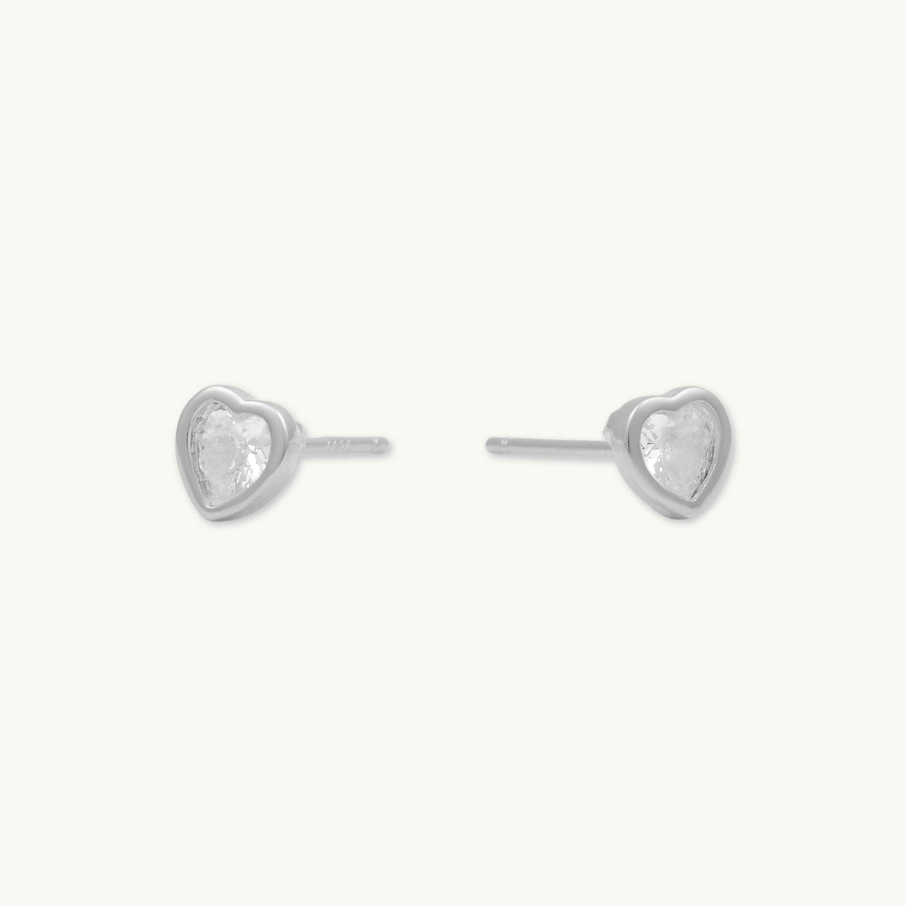 Heart Sapphire Stud Earrings