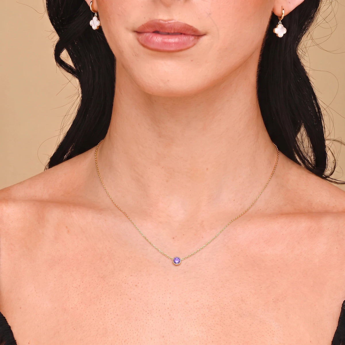 The Multi Birthstone Chain Necklace Rose Gold