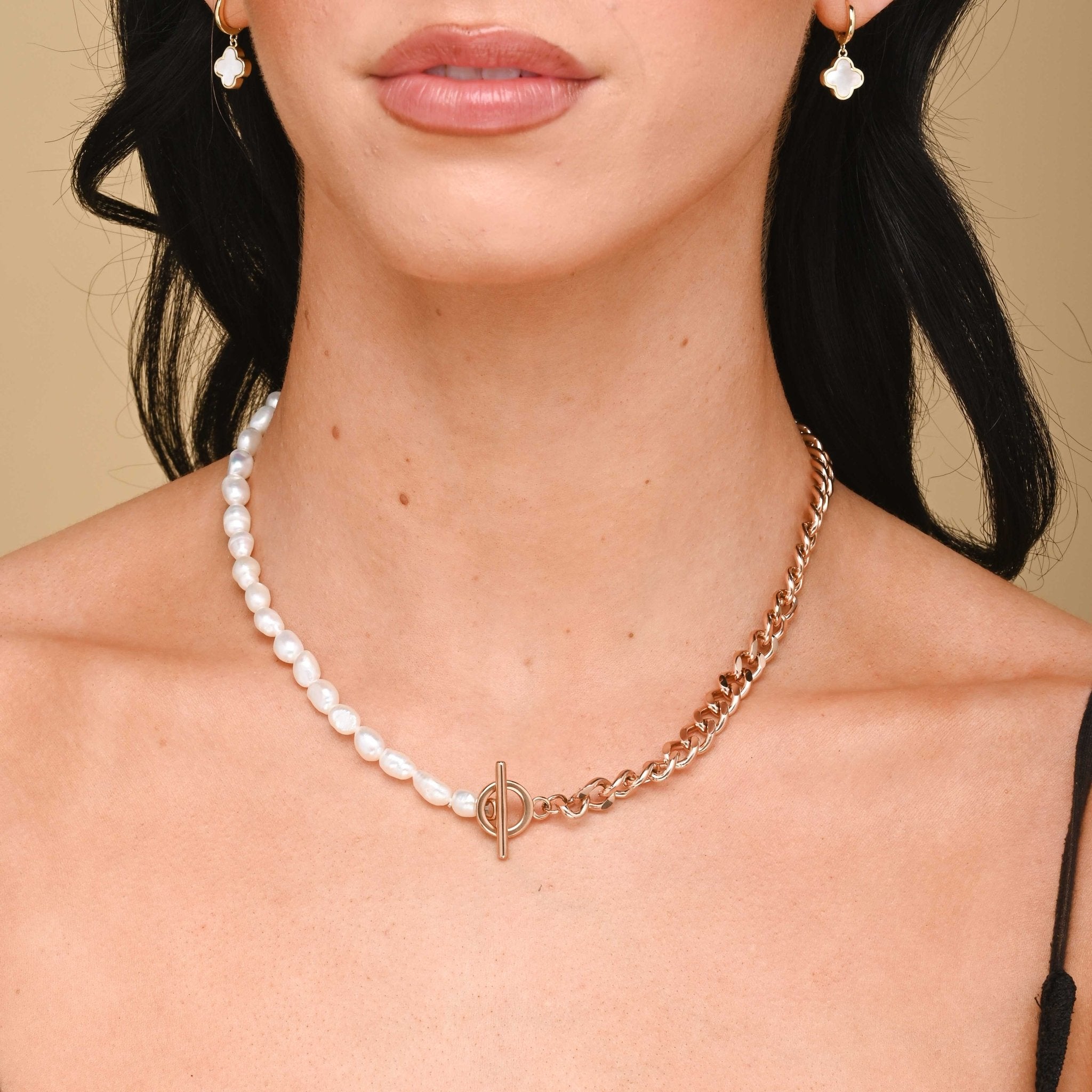 Acacia Pearl Toggle Statement Necklace - Camile & Stone