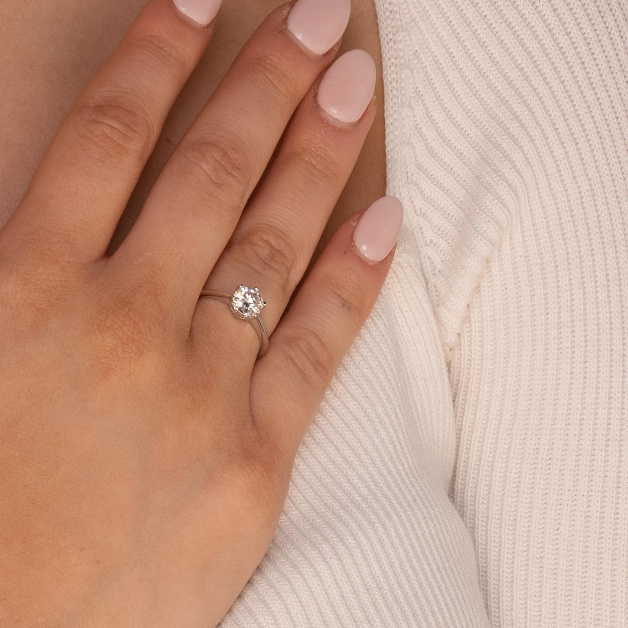 1 ct The Bella Moissanite Diamond Engagement Ring