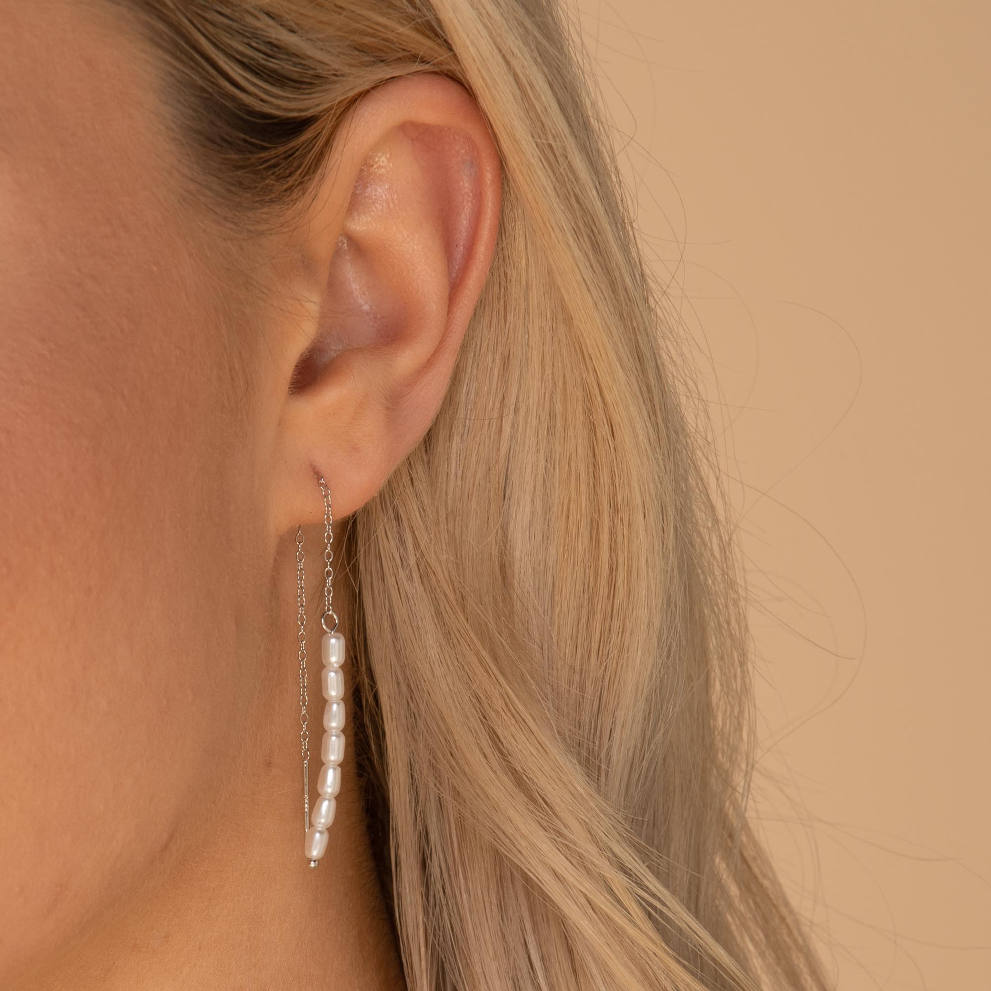 Long Pearl Threader Earrings