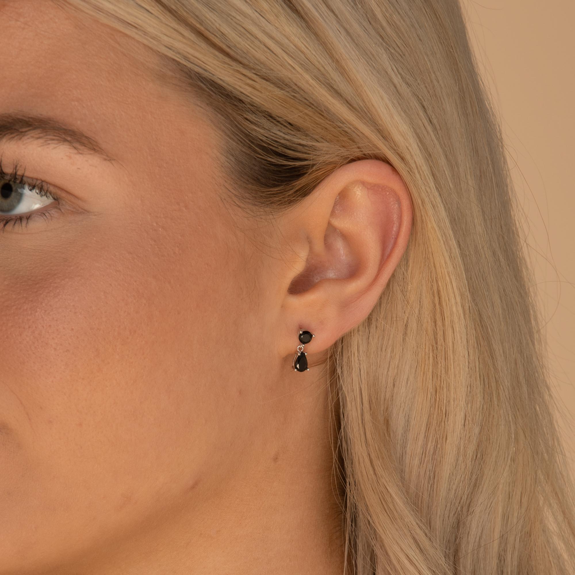 Black Teardrop Sapphire Earrings