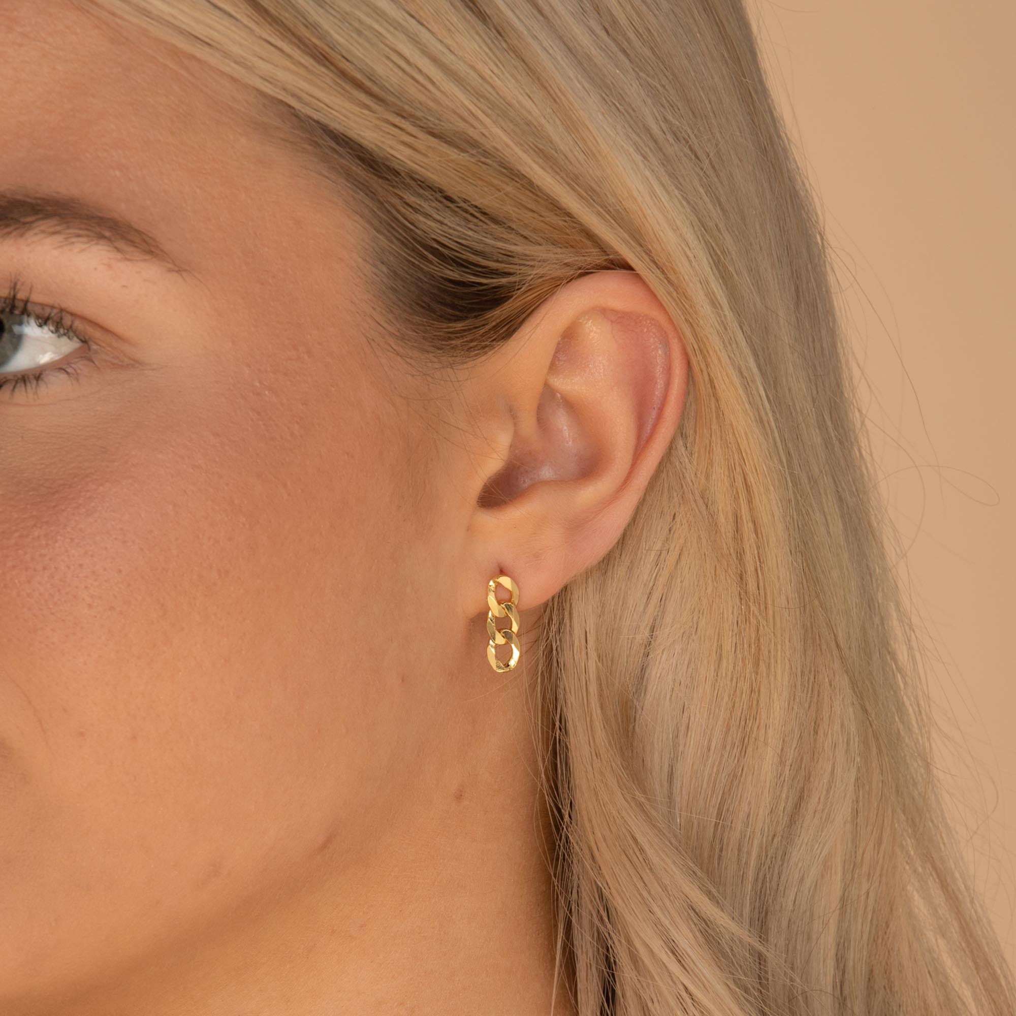 Cuban Link Stud Earrings