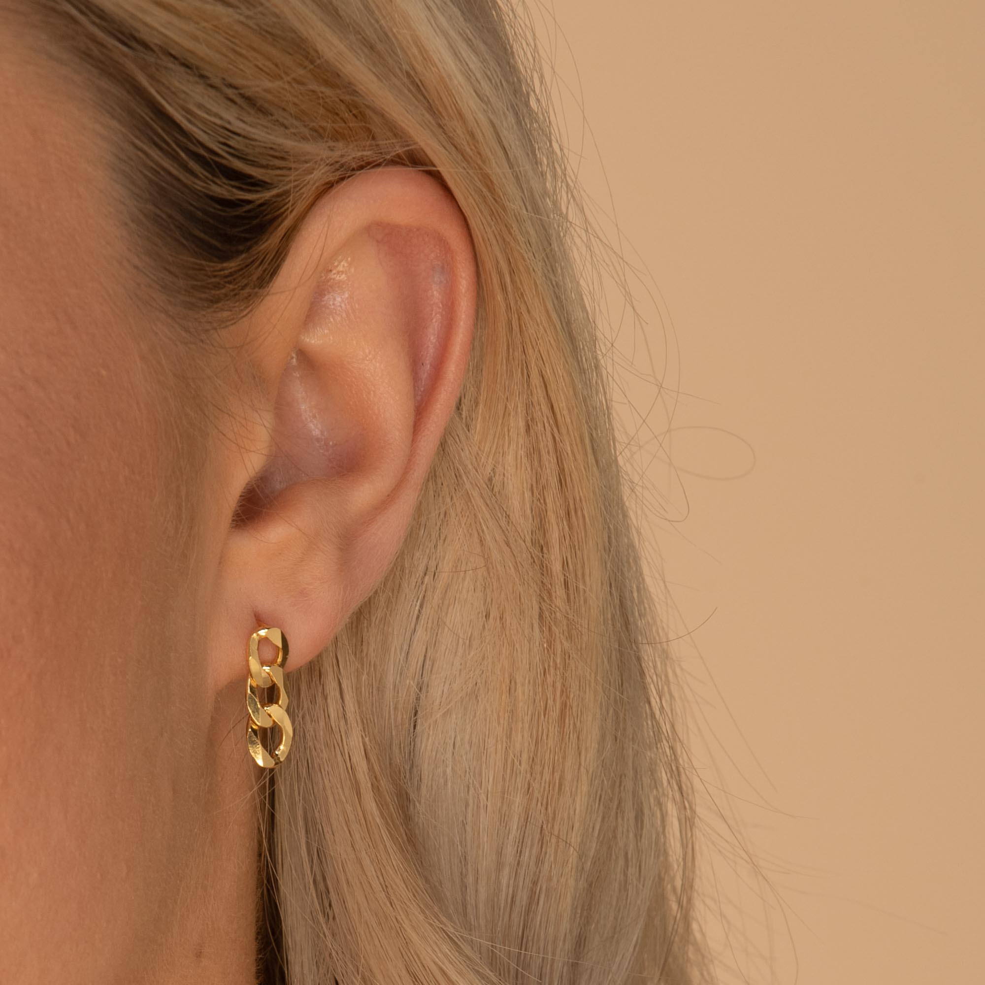 Cuban Link Stud Earrings