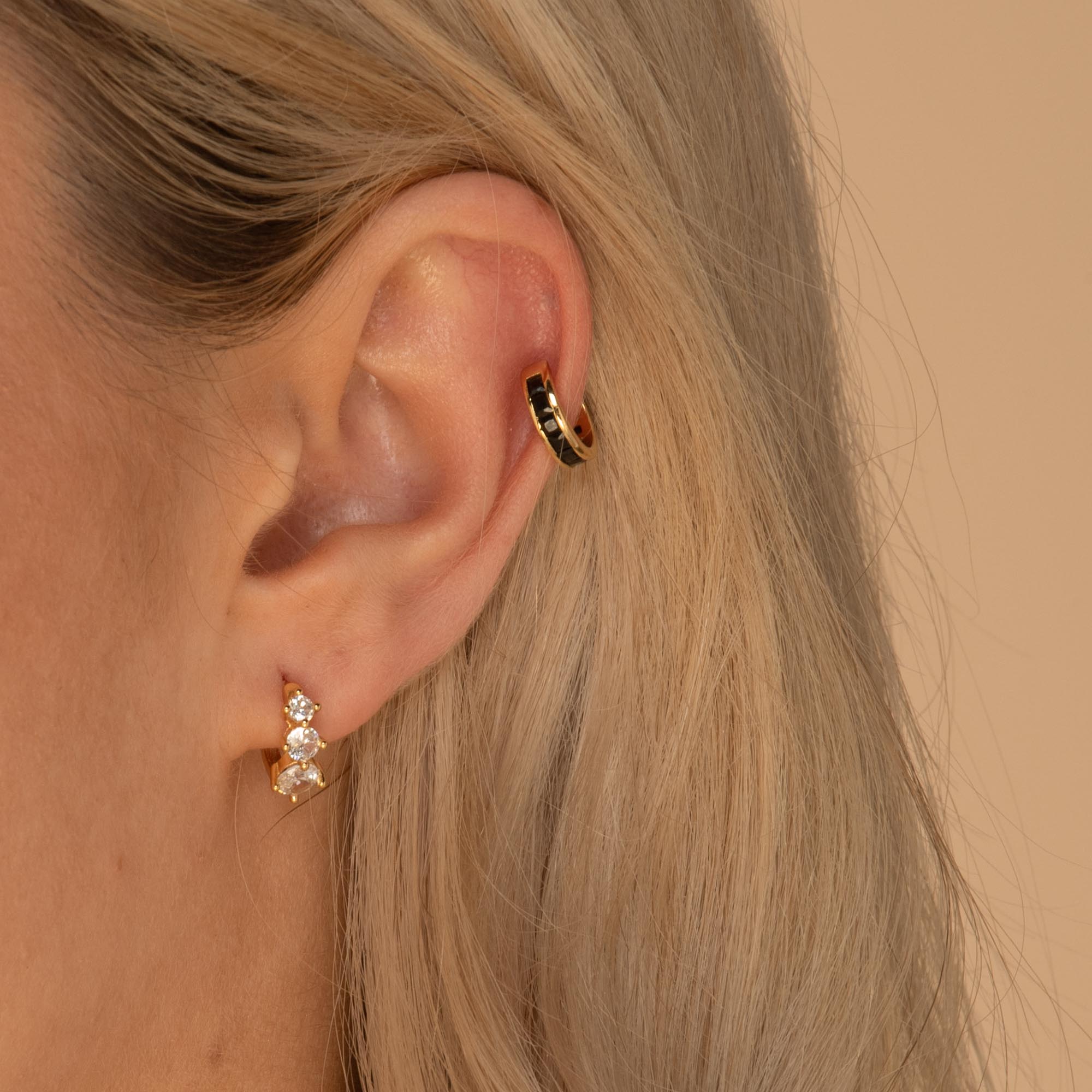 Single Black Sapphire Ear Cuff