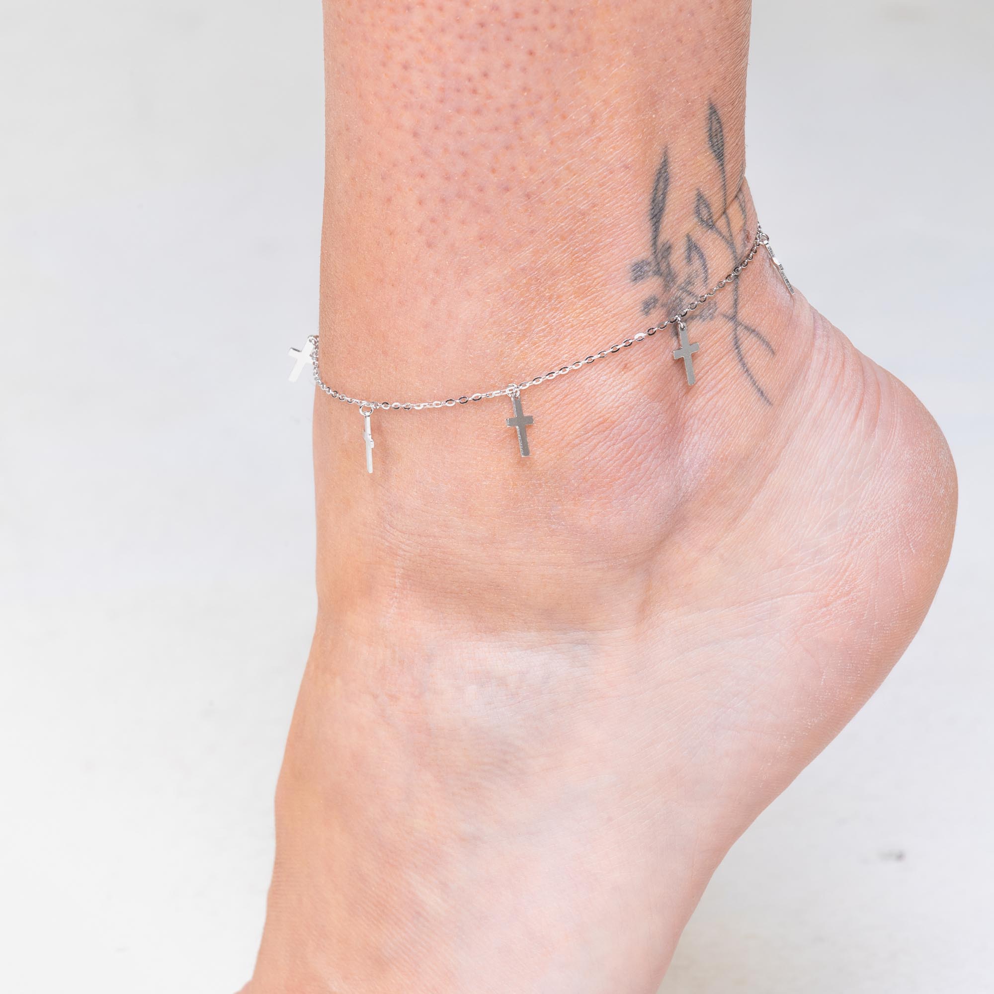 Cross Dangling Chain Anklet