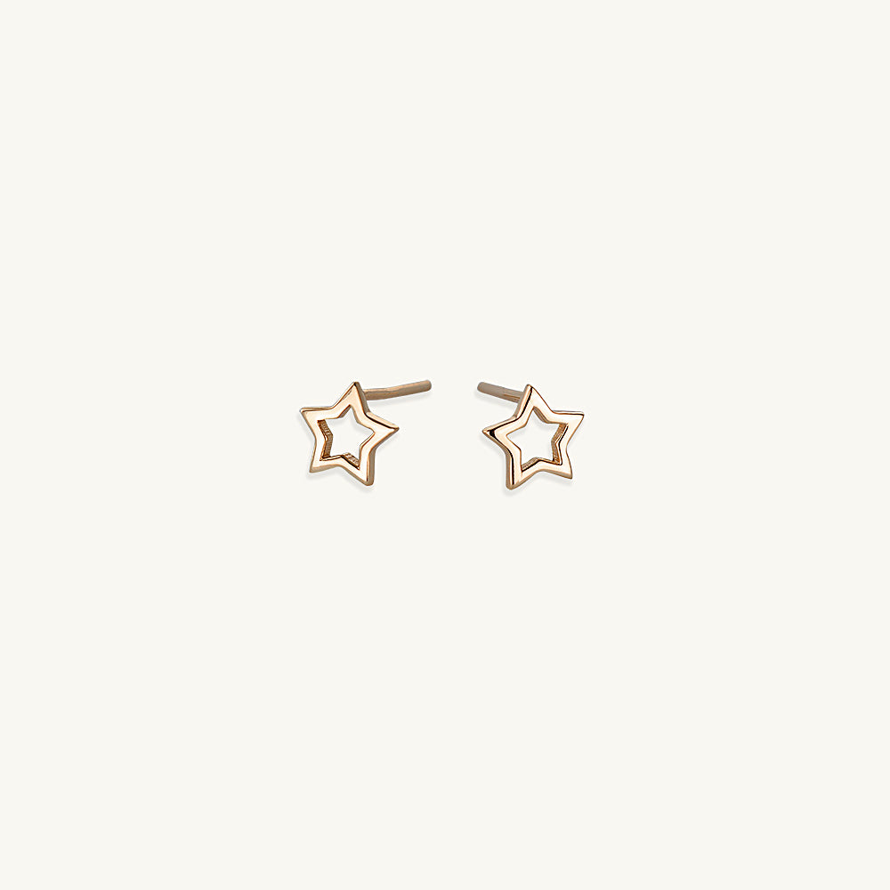 Open Star Stud Earrings