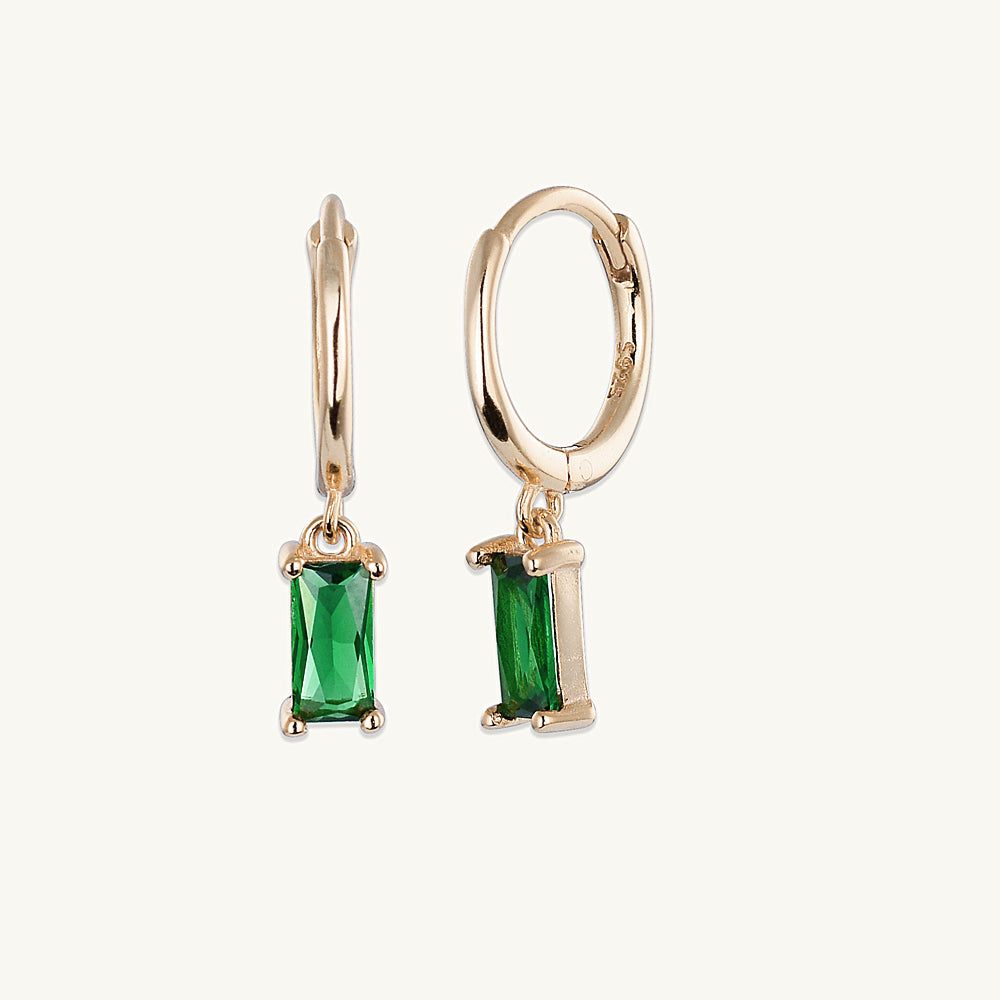 Emerald Earring/Emerald Cut popular Lever back Emerald Earring/ Baguette Earring/Emerald Baguette Earring/ Emerald Lever Back Silver Earring x4