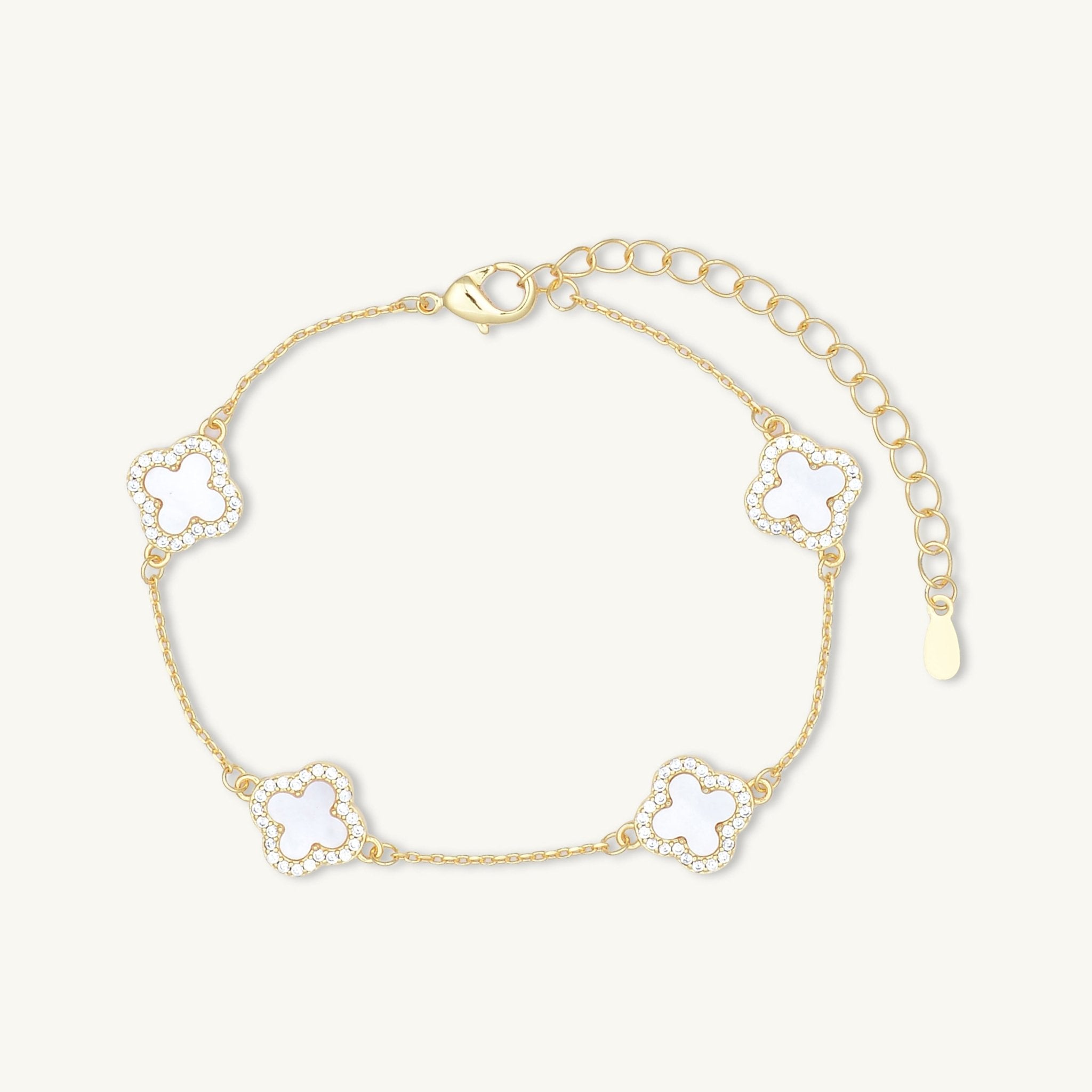 GRAYNOISE Clover Smile Cubic Bracelet SV 6mm S925 Moissanite Four 
