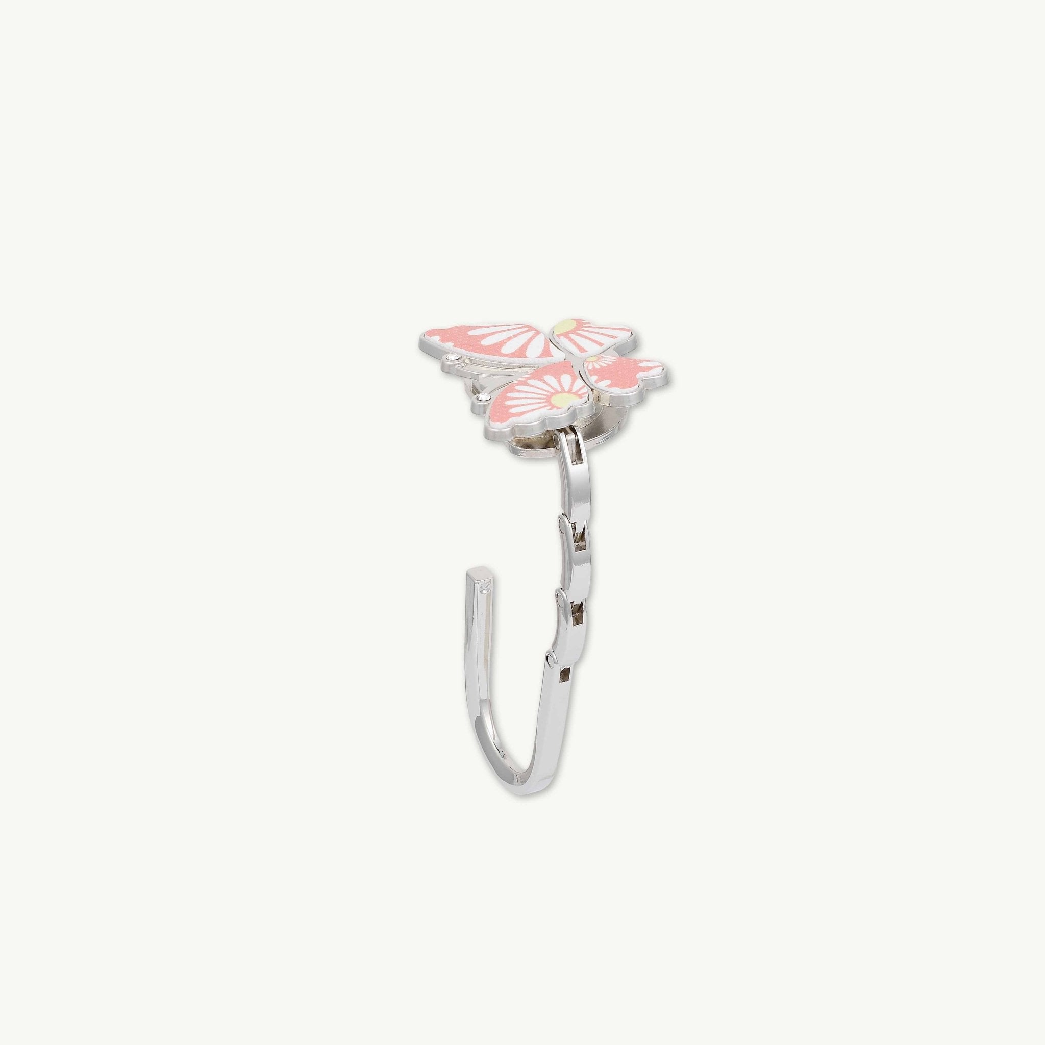 Daisy Pink Butterfly Foldable Handbag Hanger Hook - Camile & Stone