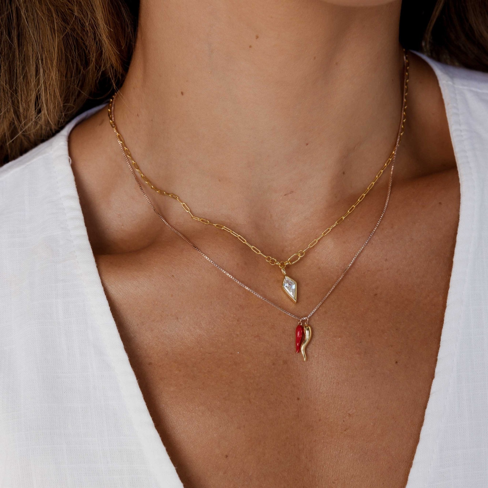 Drop Spike Link Necklace - Camile & Stone