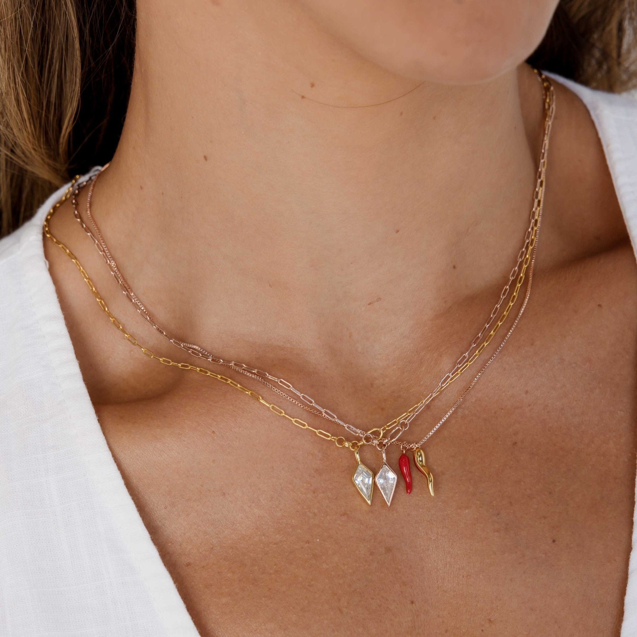 Drop Spike Link Necklace - Camile & Stone