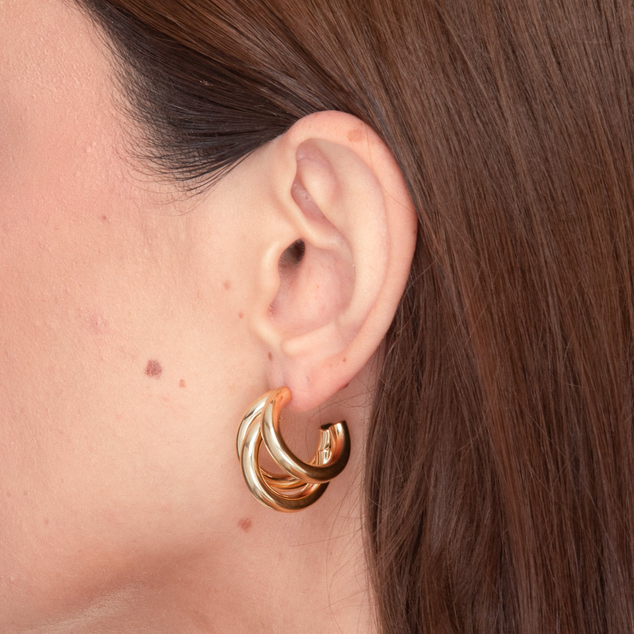 Triple Statement Huggie Earrings