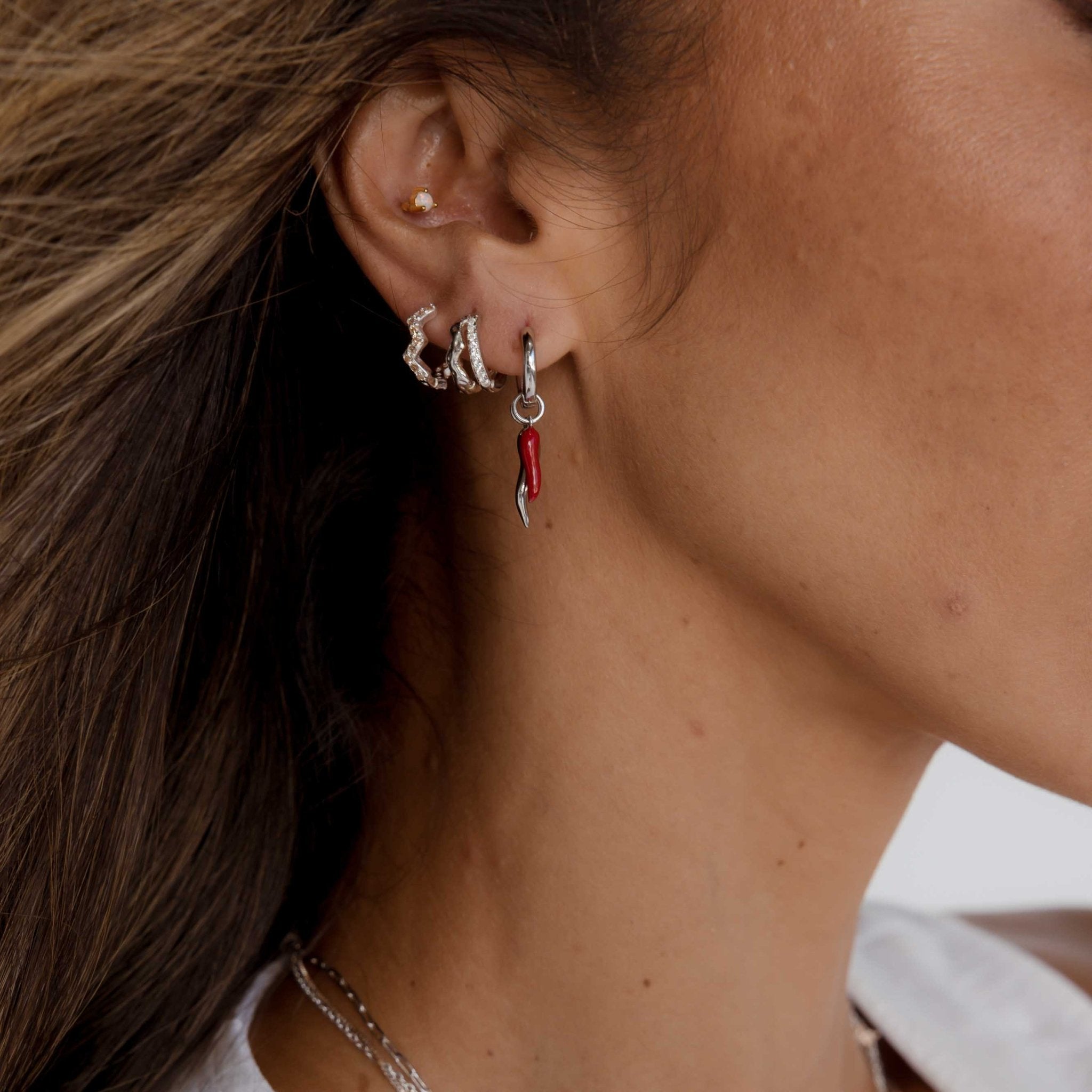 Emerald Zirconia Huggie Earrings - Camile & Stone
