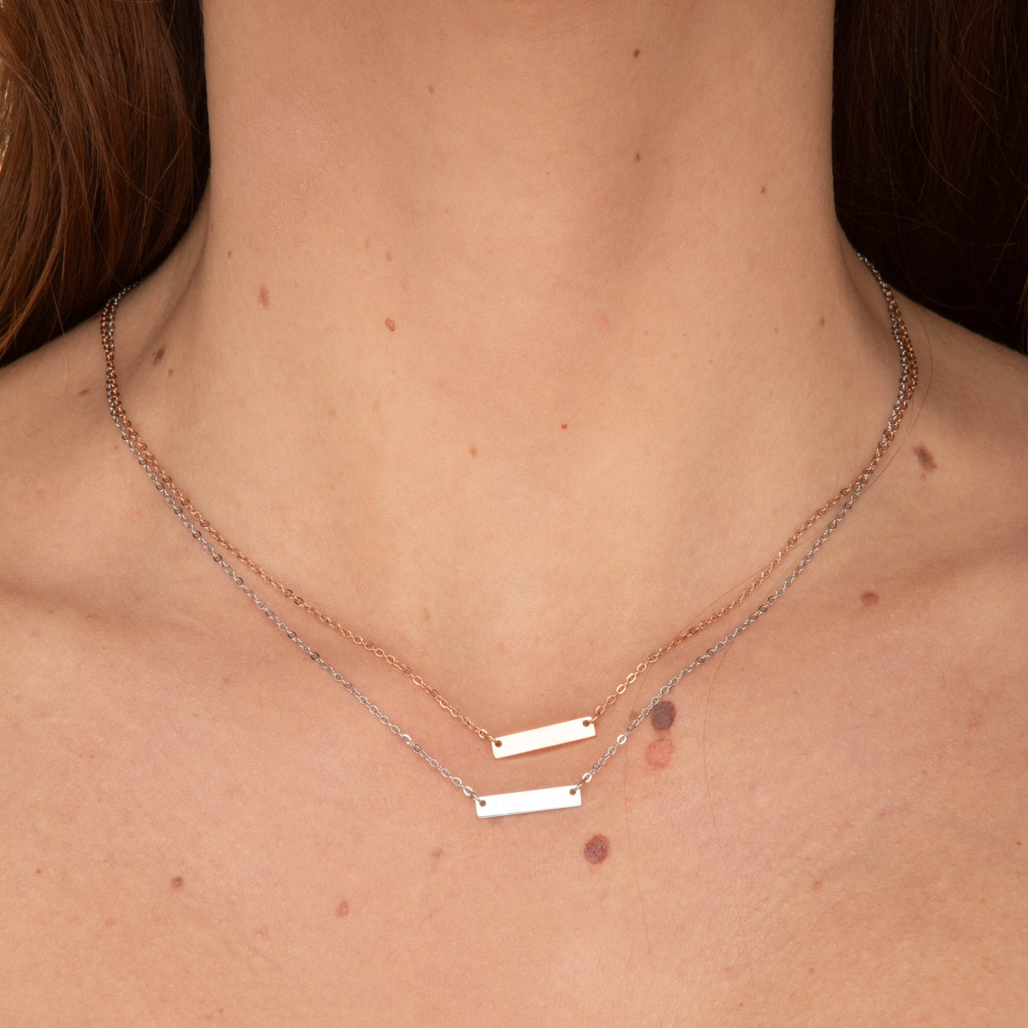 Engraved Personalised Bar Necklace Camile And Stone Jewellery