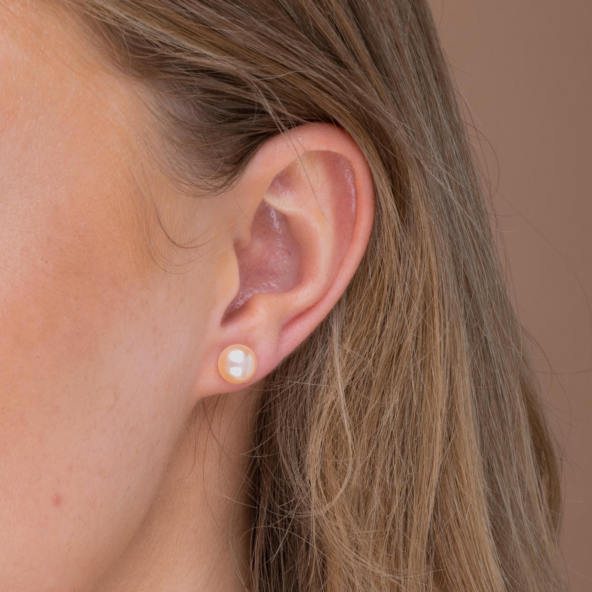 Freshwater Orange Pearl Studs - Camile & Stone