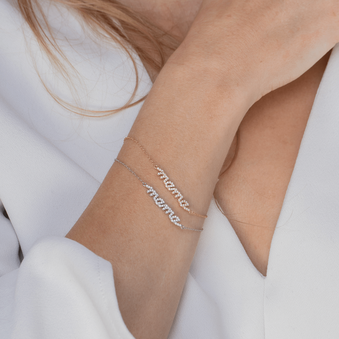 Mama Nameplate Sapphire Chain Bracelet - Camile & Stone
