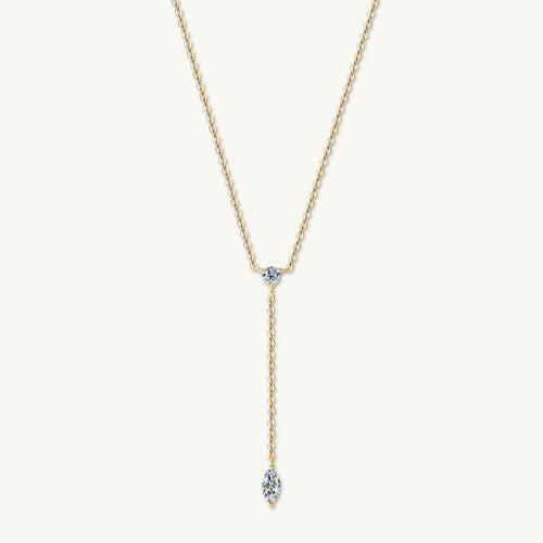 Marquise Y Drop Moissanite Long Necklace