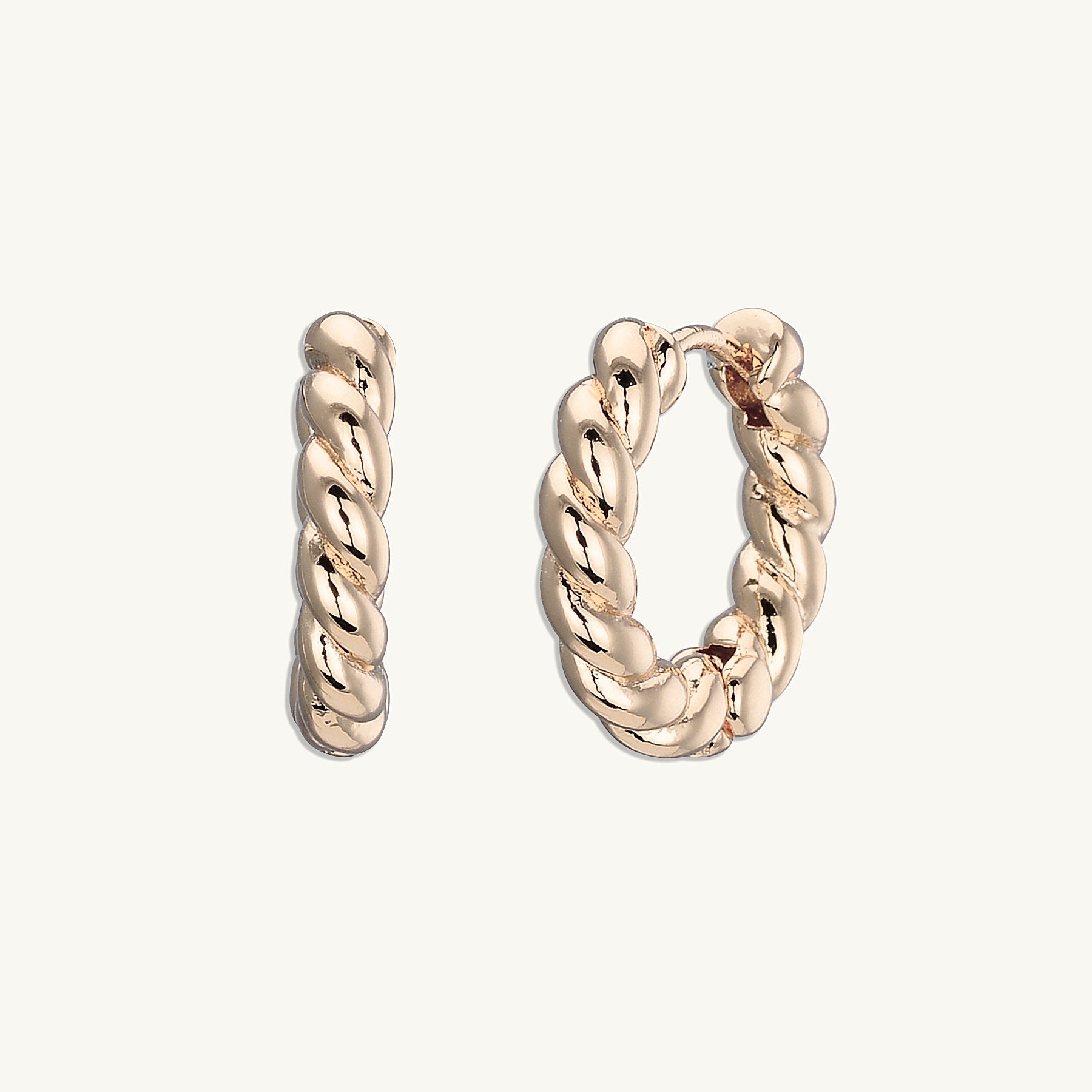 Mini Croissant Huggie Earrings - Main Image