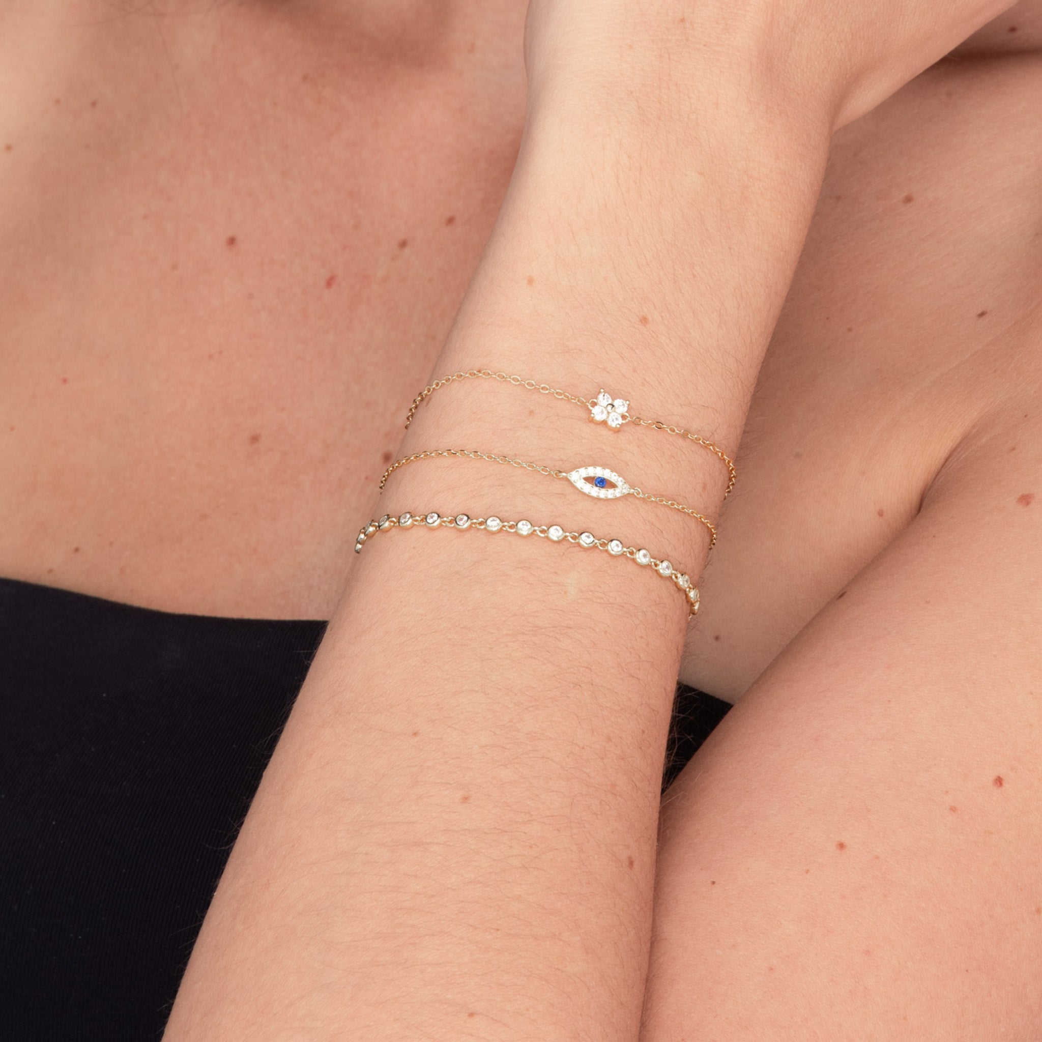 Open Evil Eve Chain Bracelet - Camile & Stone