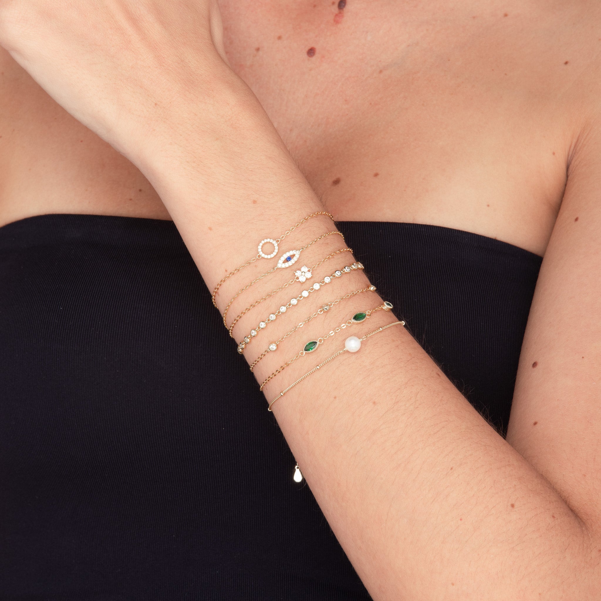 Open Evil Eve Chain Bracelet - Camile & Stone