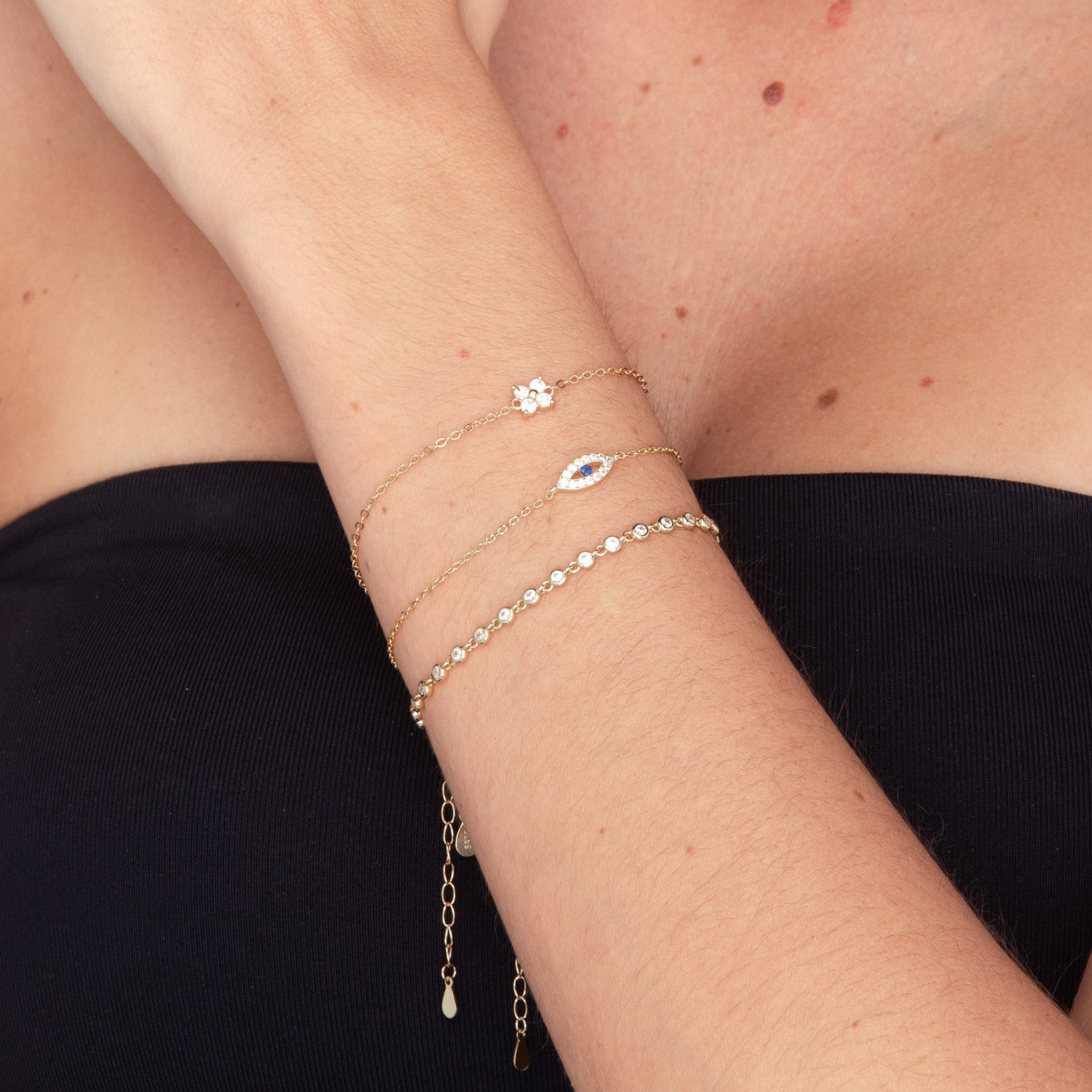 Open Evil Eve Chain Bracelet - Camile & Stone