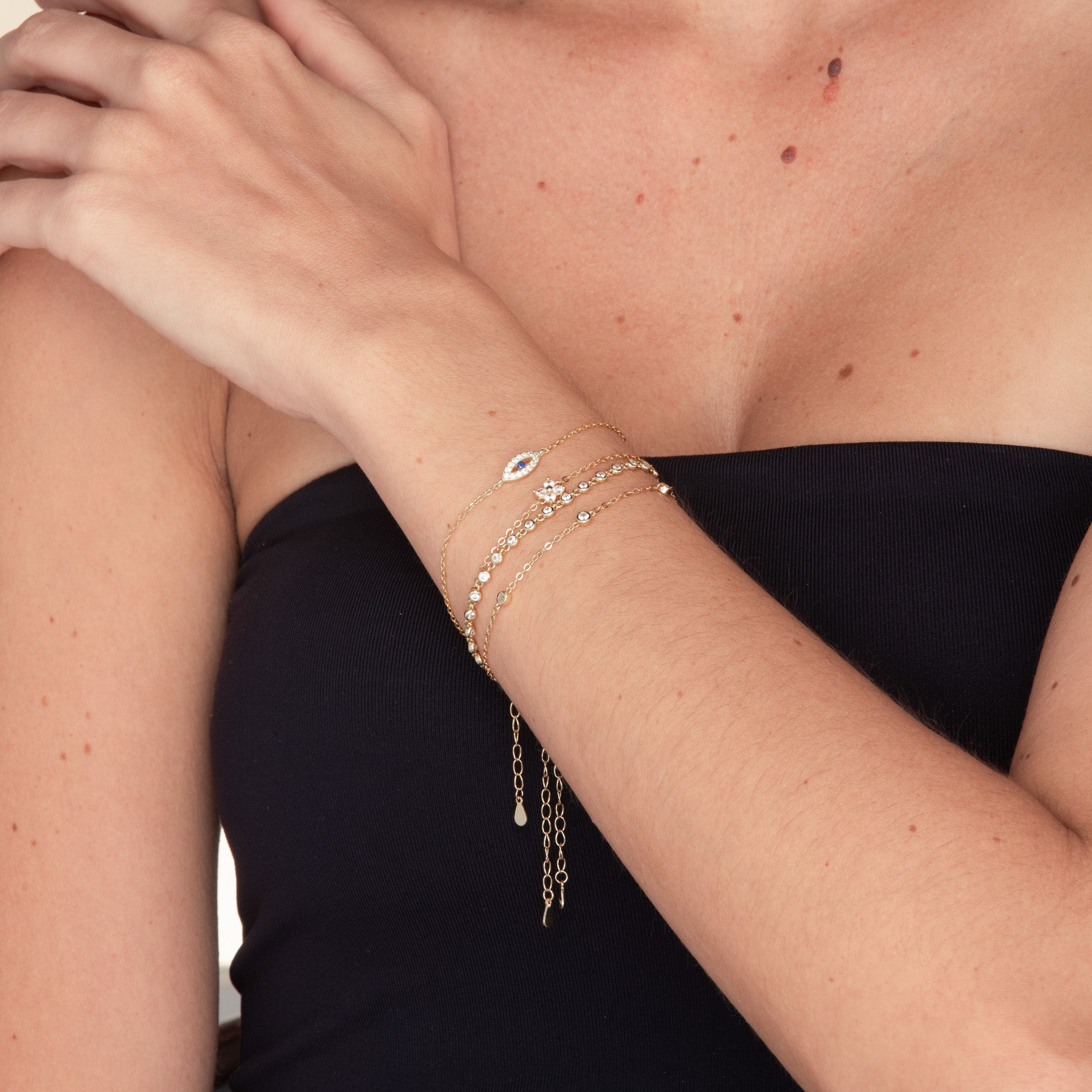 Open Evil Eve Chain Bracelet - Camile & Stone