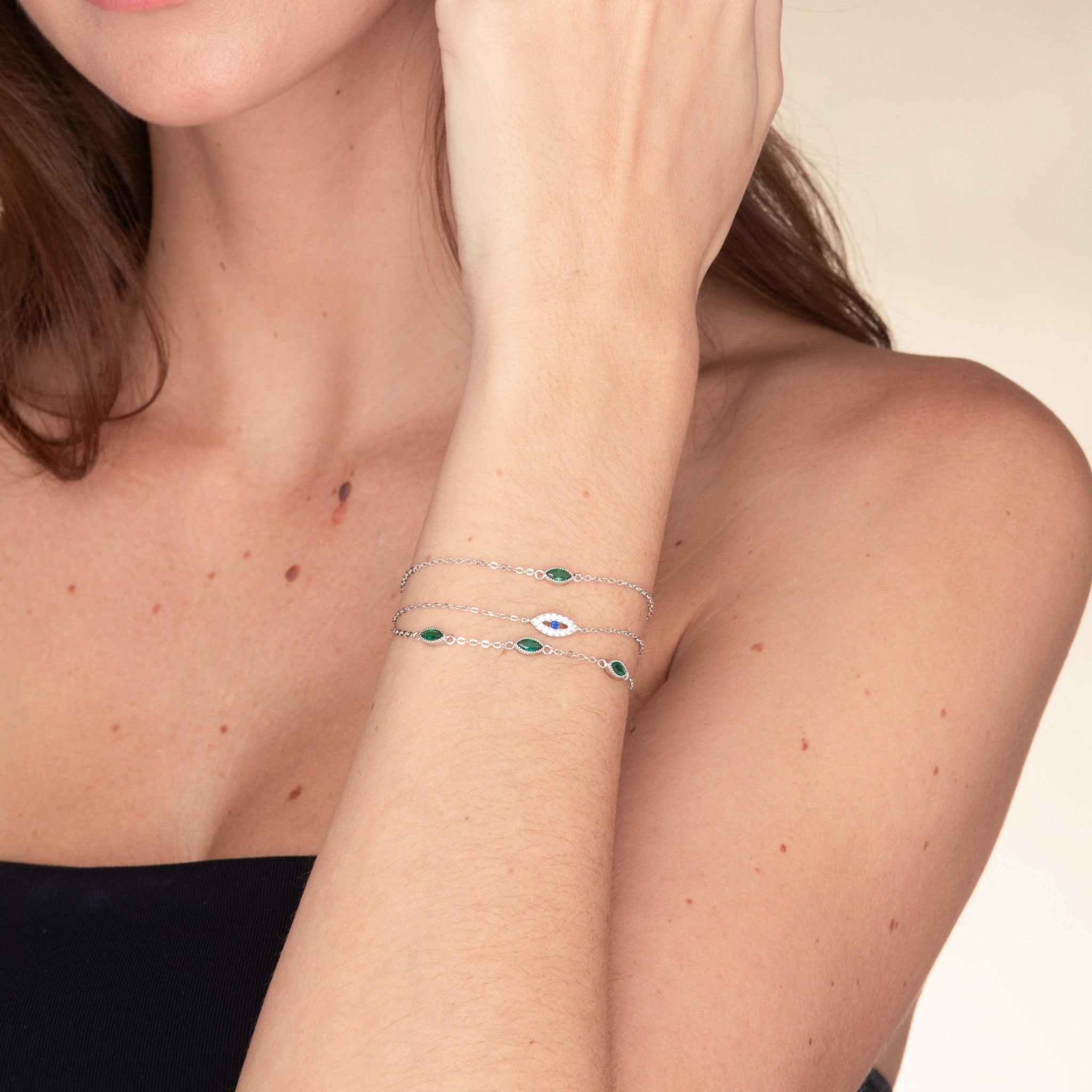 Open Evil Eve Chain Bracelet - Camile & Stone