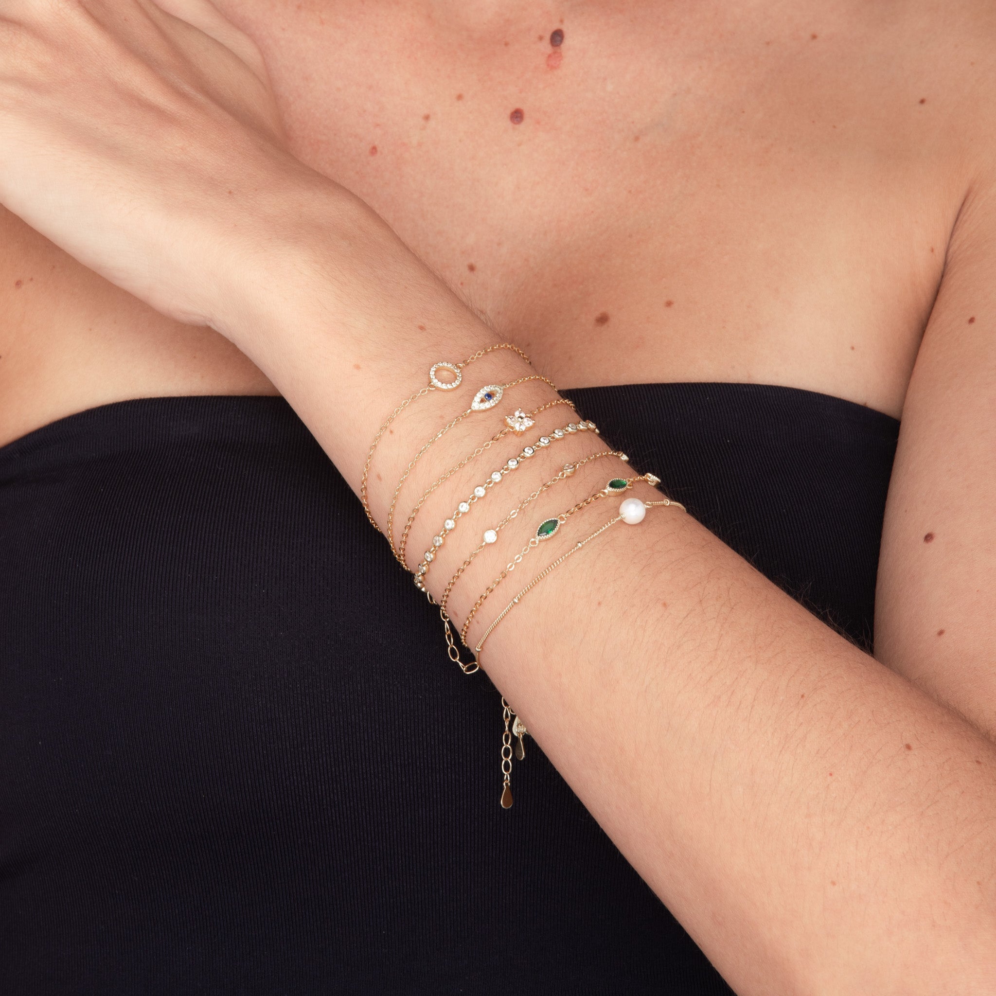 Open Evil Eve Chain Bracelet - Camile & Stone