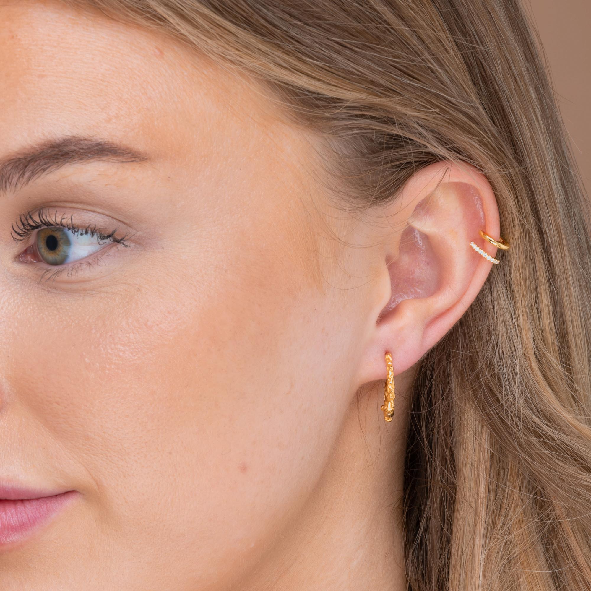 Organic Molten Huggie Hoop Earrings - Camile & Stone
