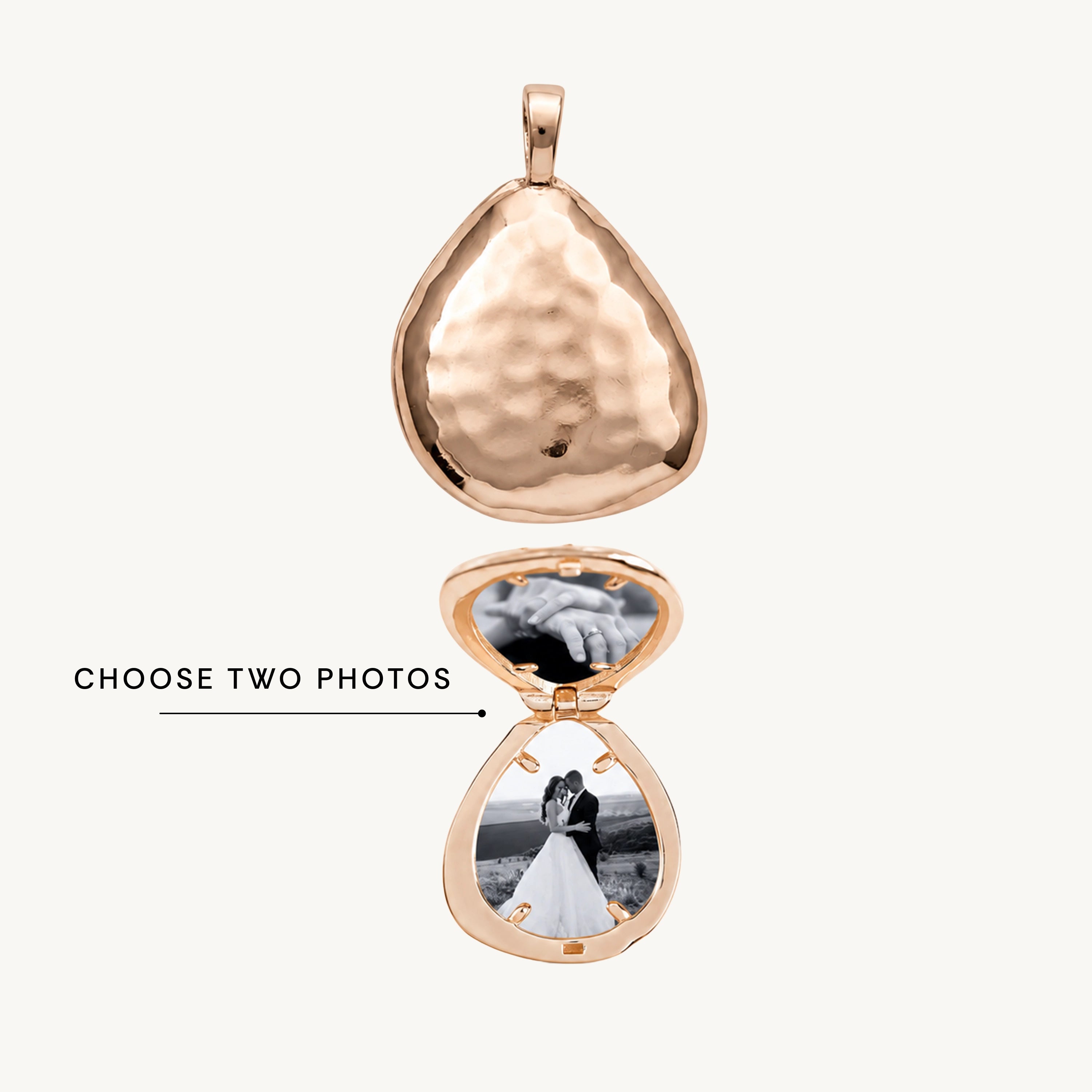 Oval Molten Photo Locket Pendant