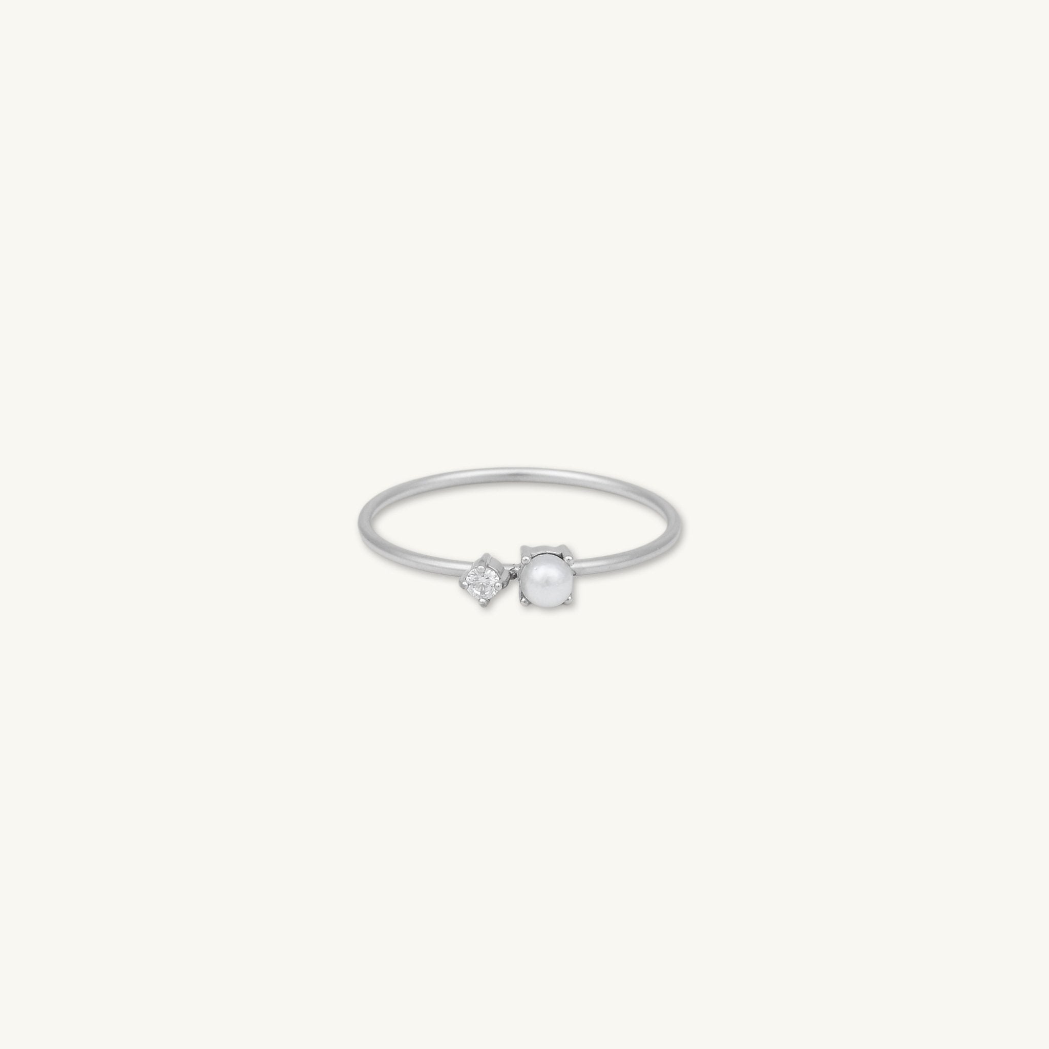 Pearl Solitaire Stacker Ring - Camile & Stone
