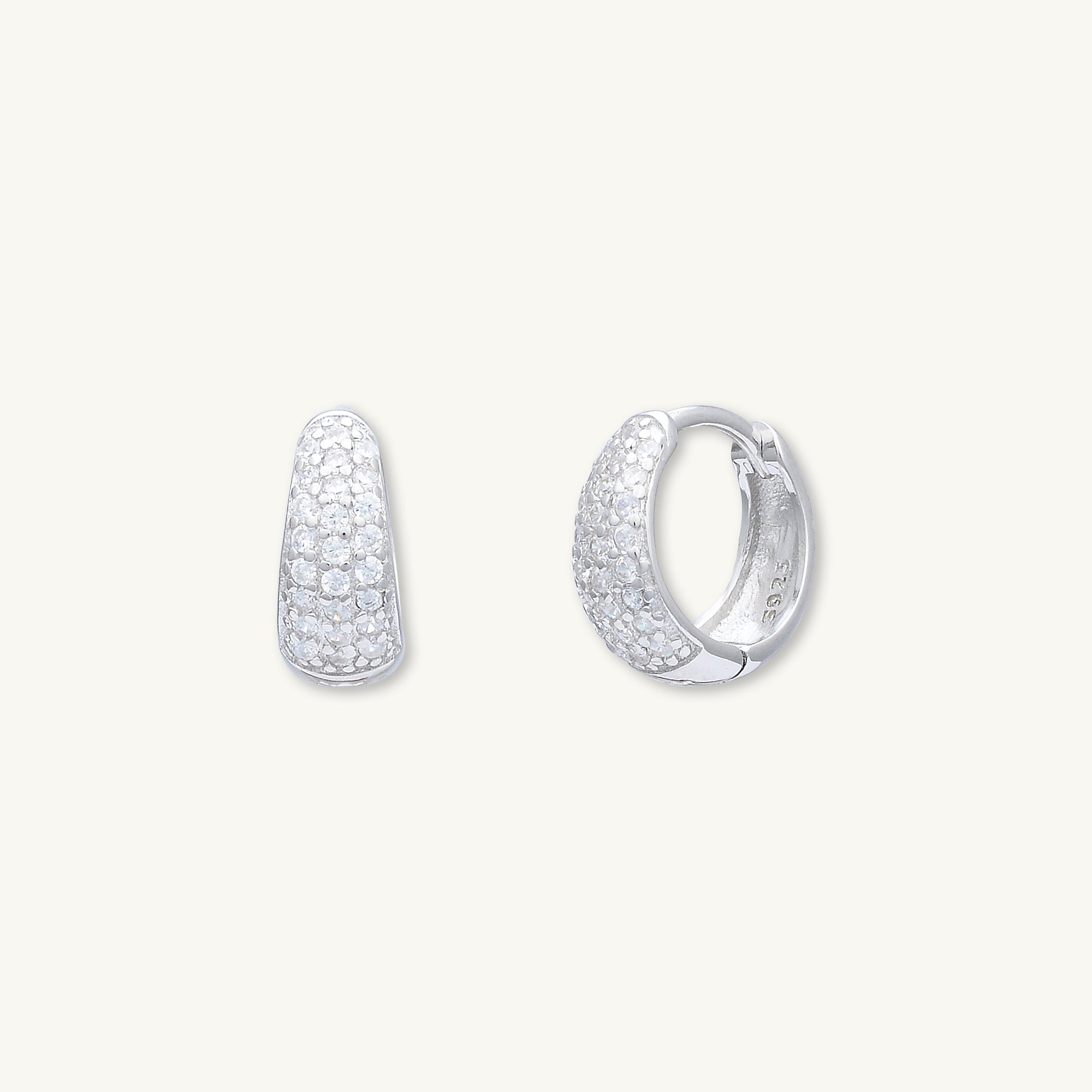 Sapphire Thick Dome Huggie Earrings - Camile & Stone
