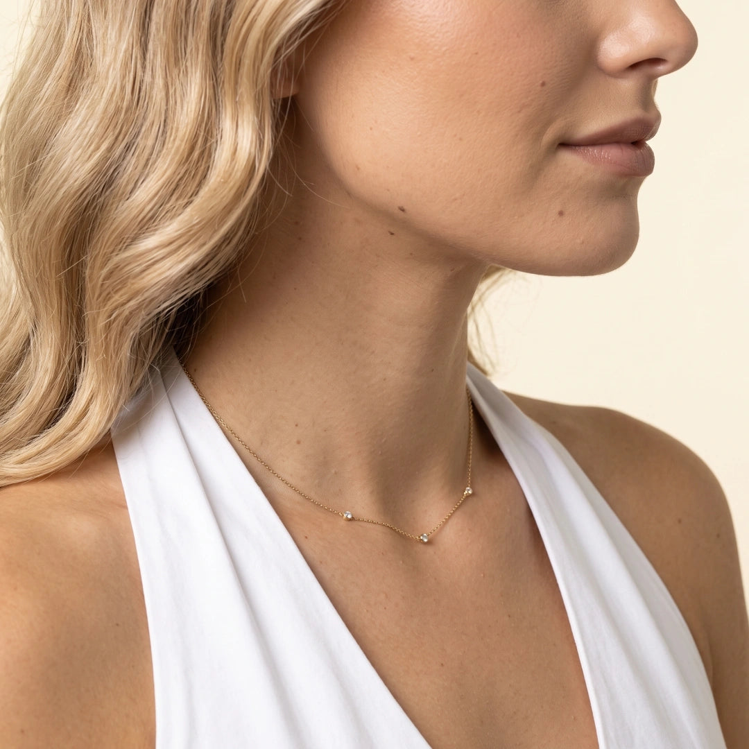 Satellite Sapphire Station Chain Necklace