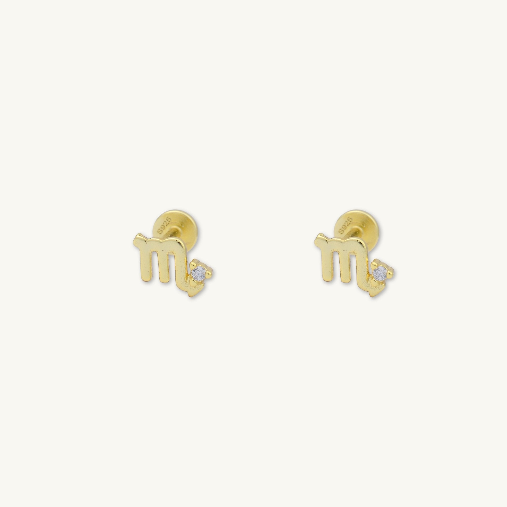 Scorpio Zodiac Star Sign Flat Back Earrings - Camile & Stone