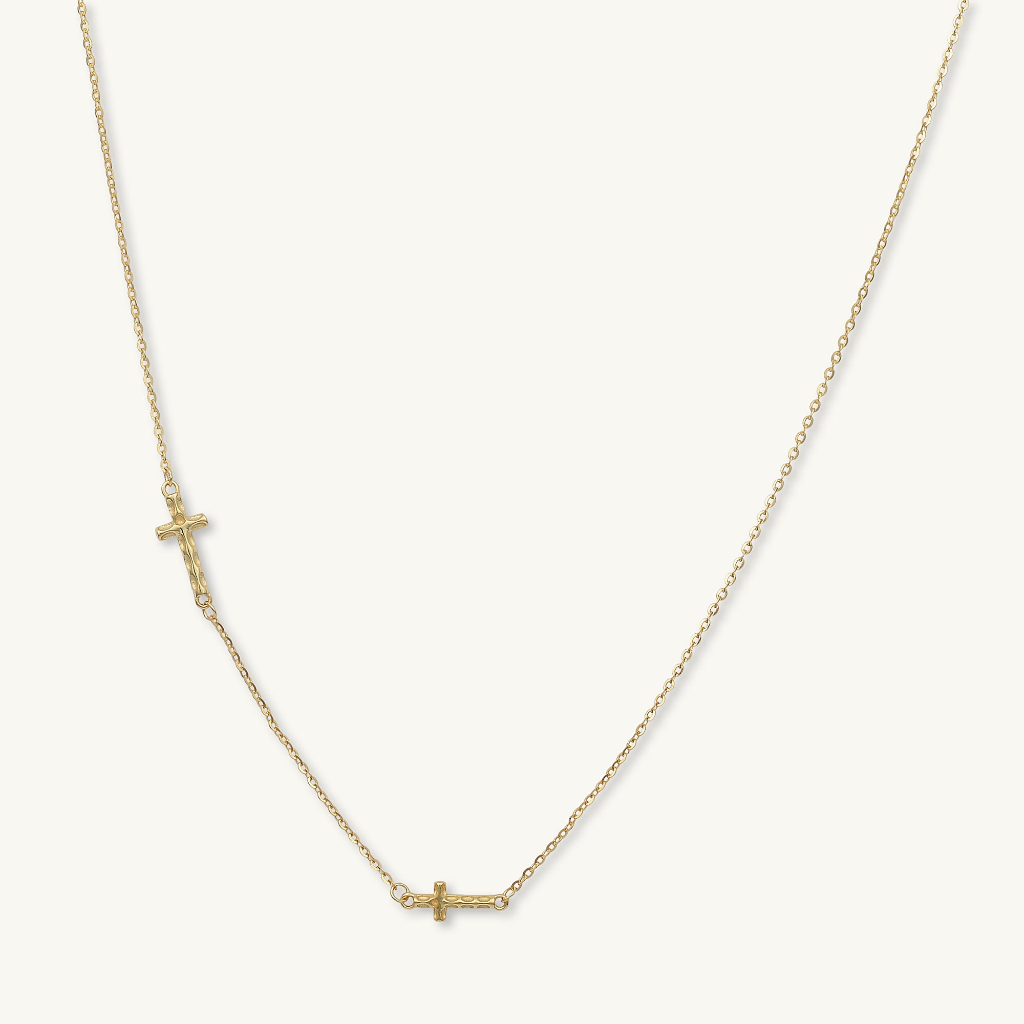 Sideways Double Cross Necklace