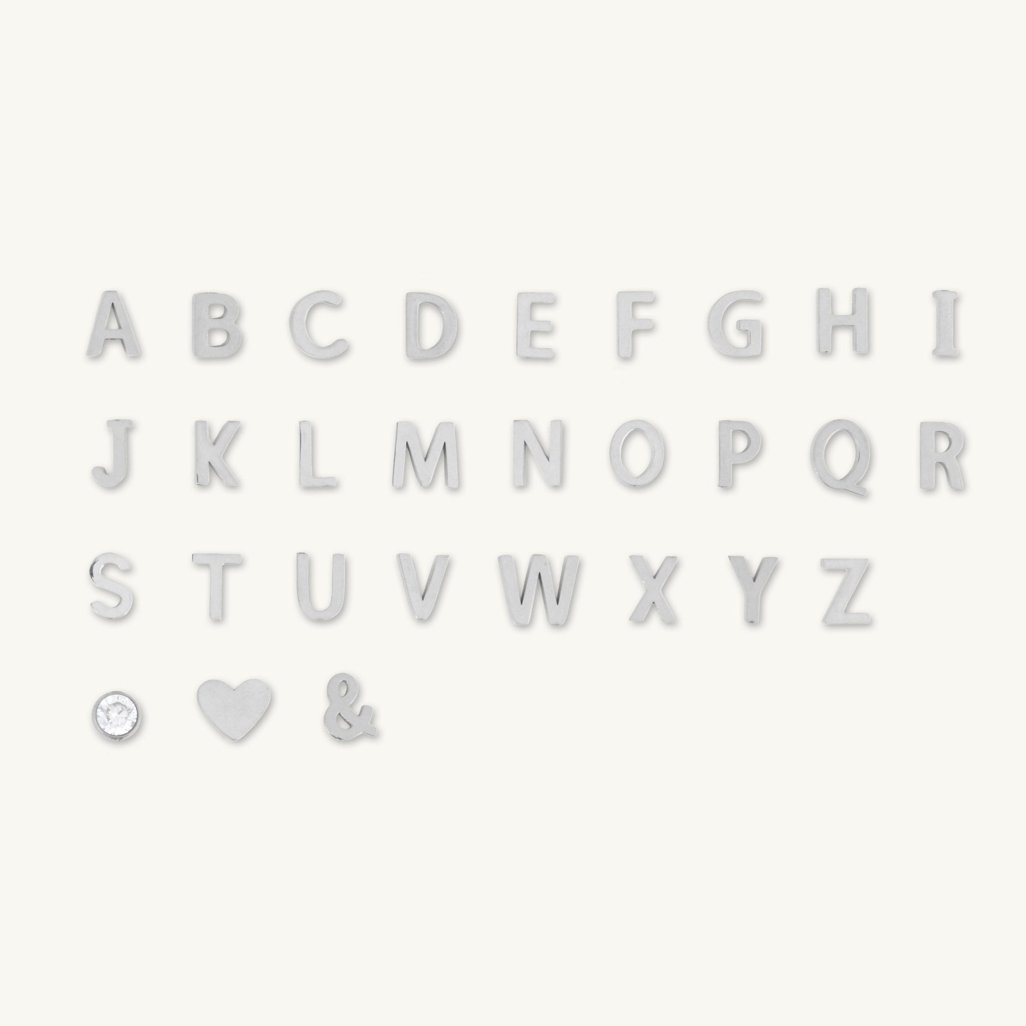 Sideways Initial Letter Solid Heart Necklace - Camile & Stone