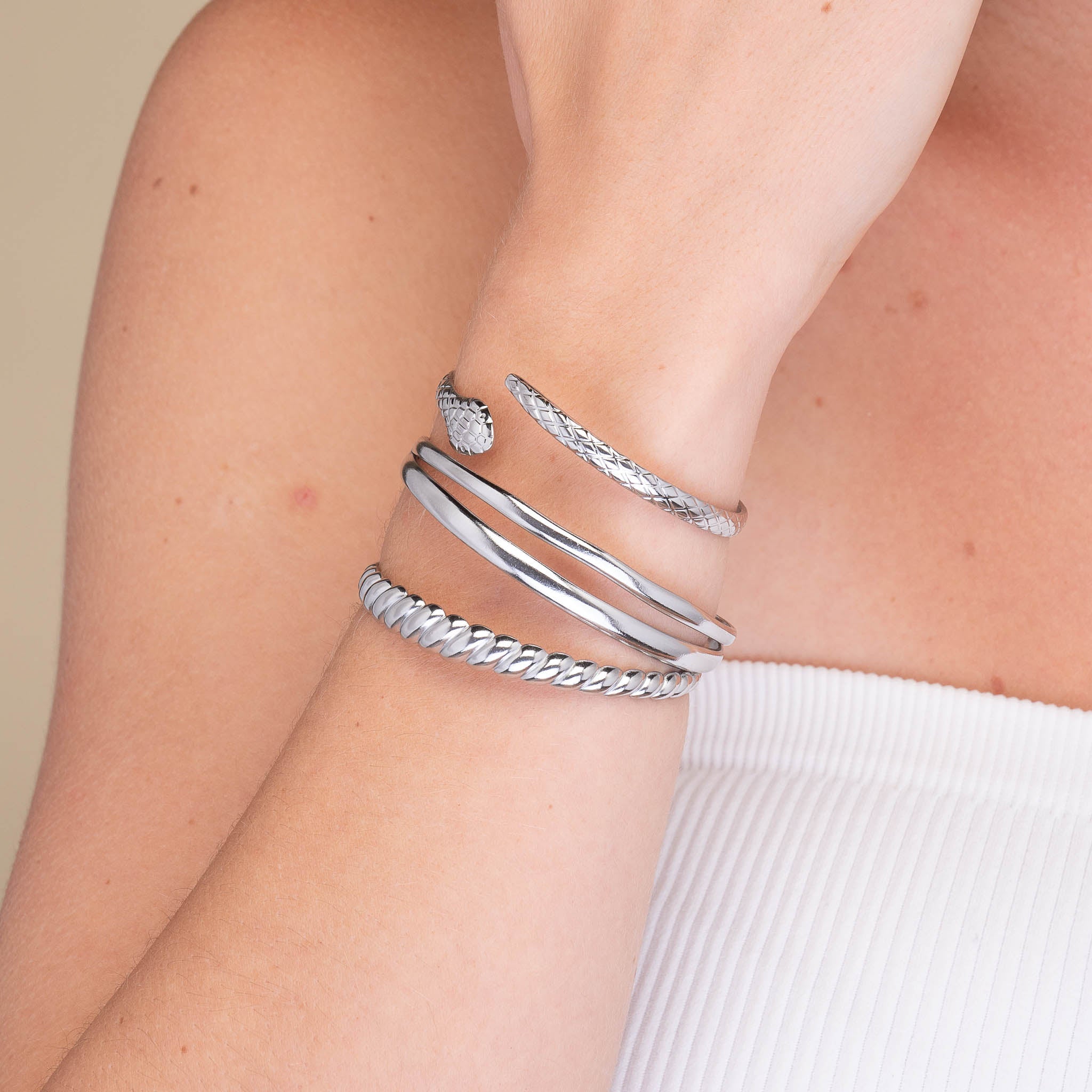 Snake Open Cuff Bangle - Camile & Stone