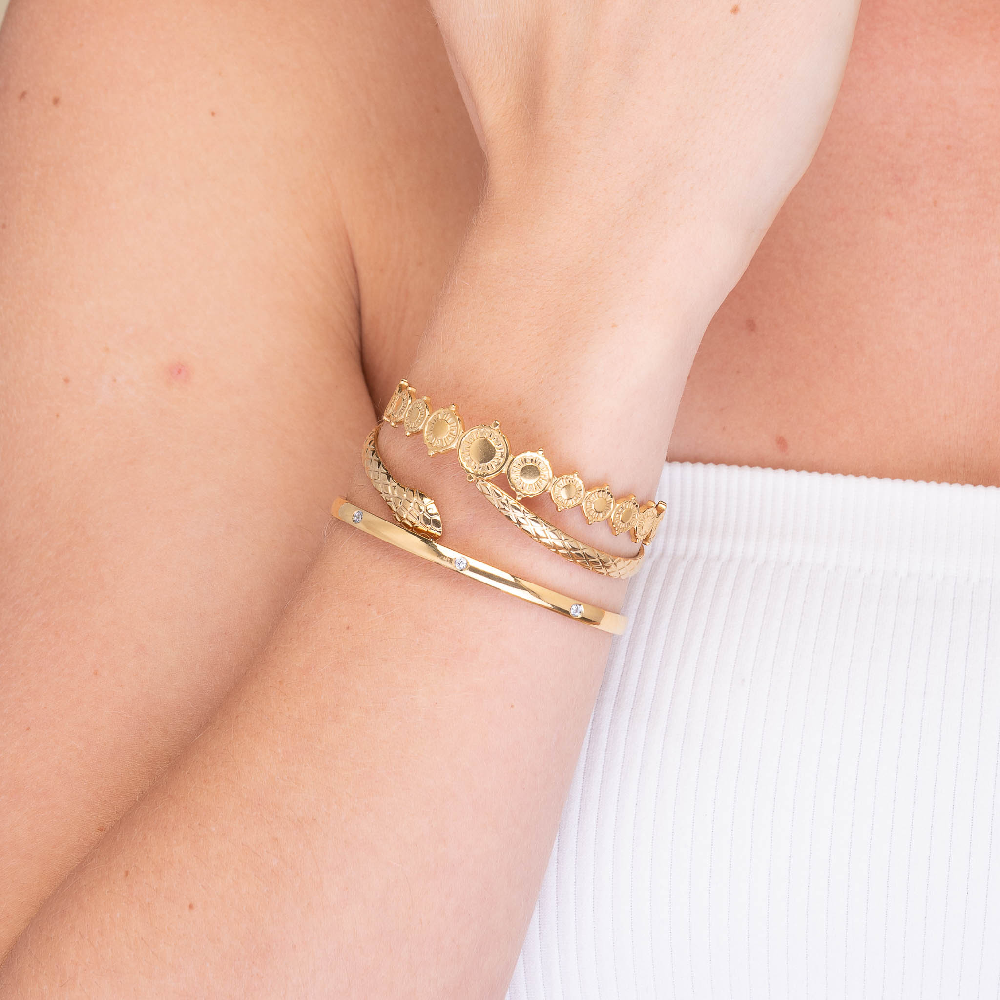 Snake Open Cuff Bangle - Camile & Stone